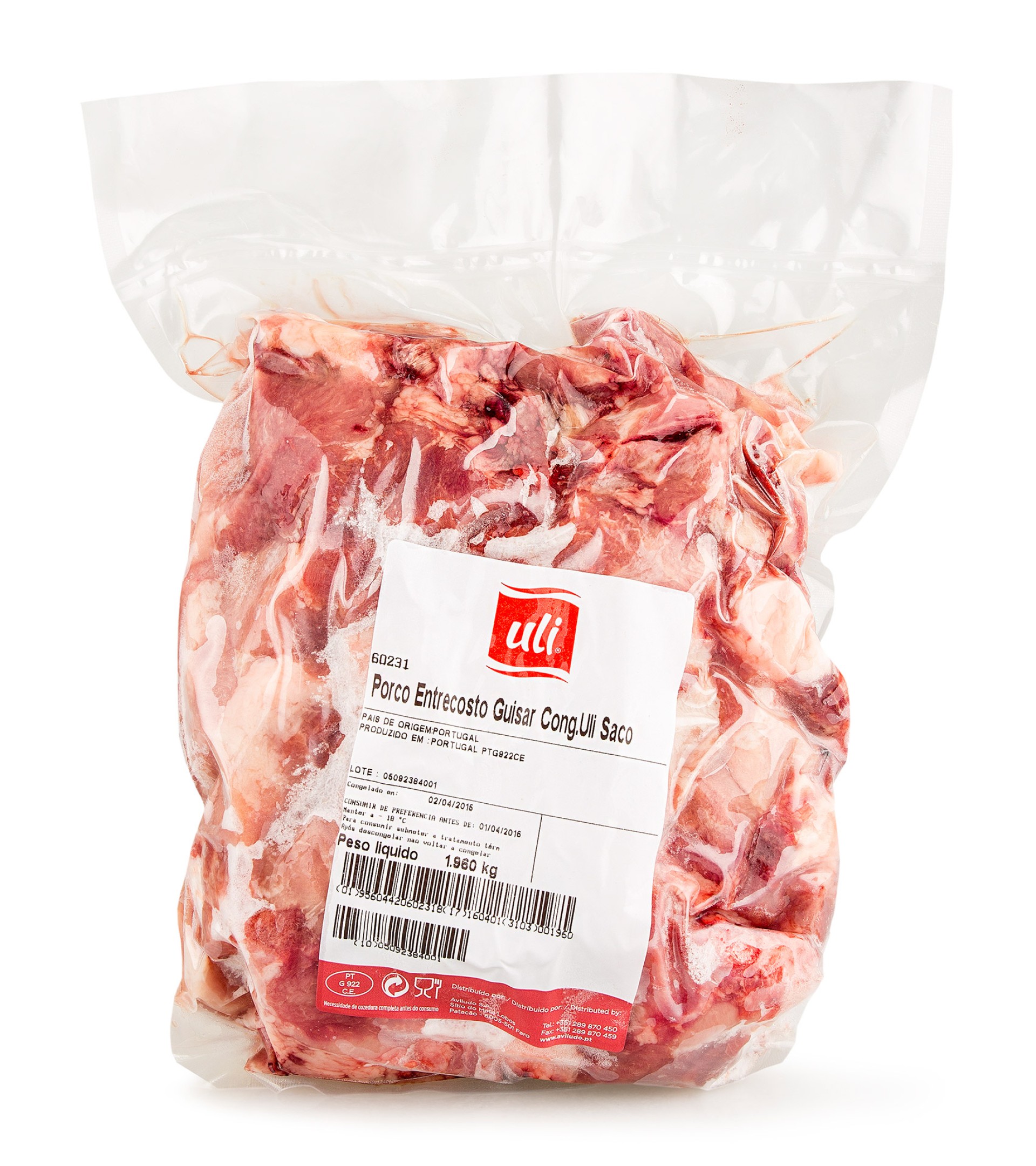 Porco Entrecosto Guisar Congelado Uli Saco