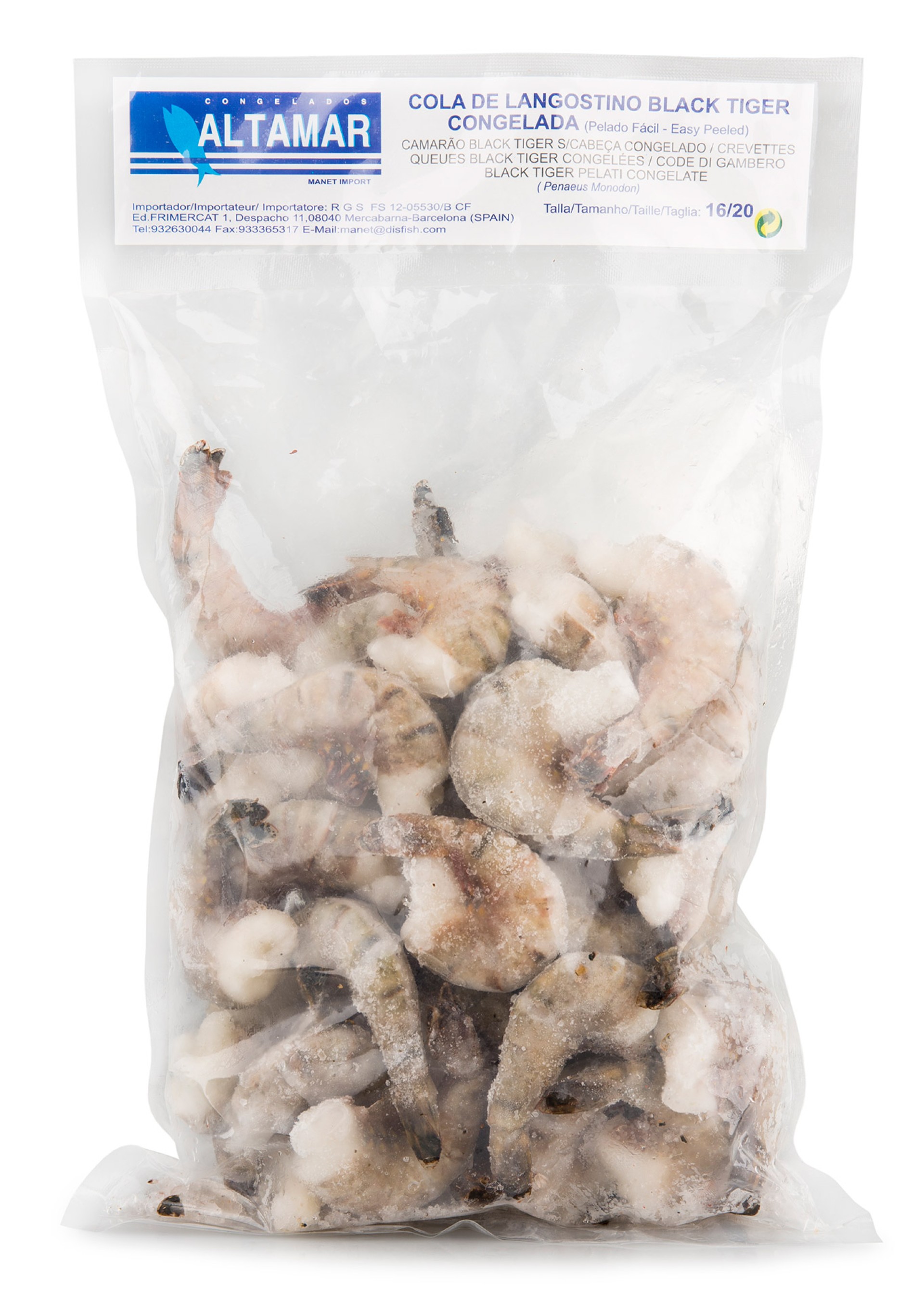 Camarão Black Tiger s/ Cabeça 16/20 Congelado Saco 800 g Camarão Black Tiger s/ Cabeça 16/20 Congelado Saco 800 g