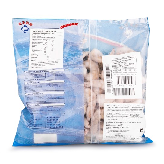 Miolo Camarão Vannamei 31/40 Congelado Saco 900 g Miolo Camarão Vannamei 31/40 Congelado Saco 900 g