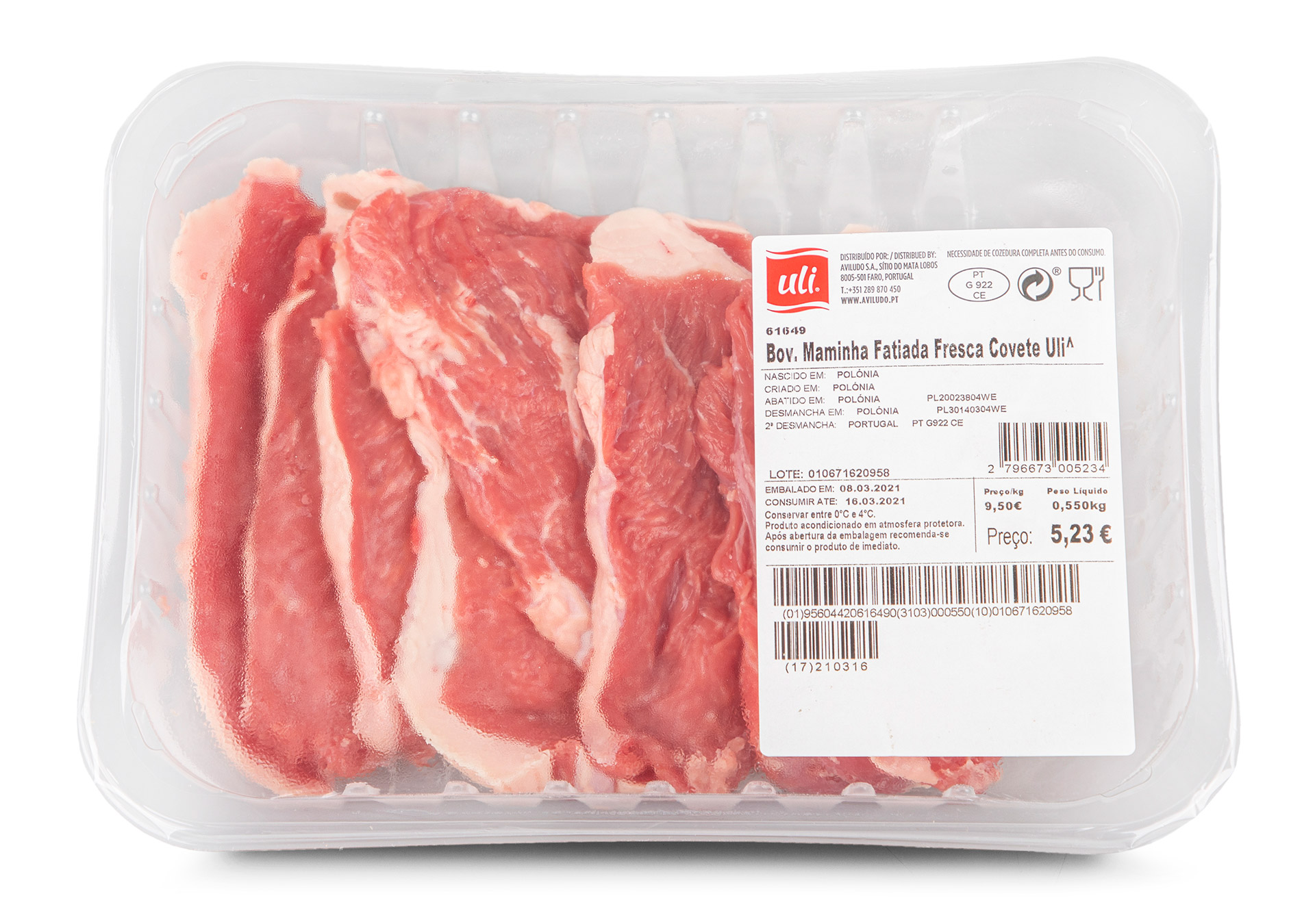 Bovino Maminha Fatiada Fresca Uli Cuvete