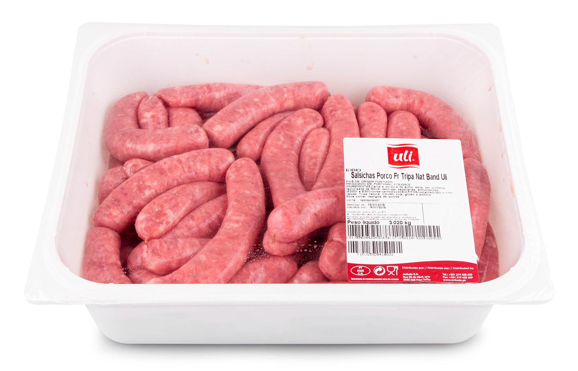 Salsichas Porco Tripa Natural Frescas Uli Bandeja