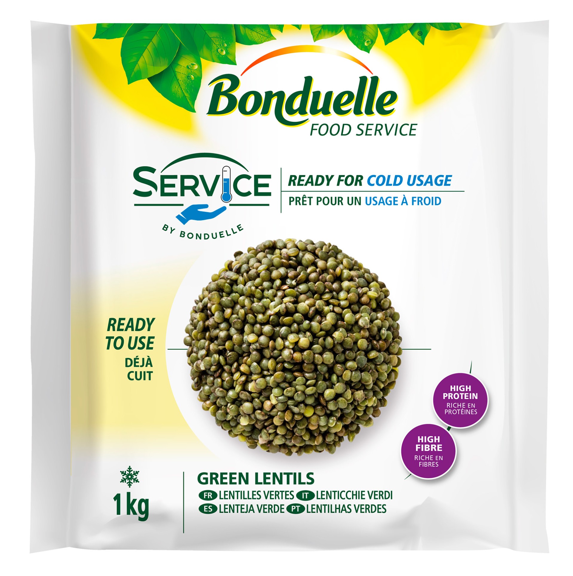 Lentilhas Verdes Service Congeladas Bonduelle 6x1 kg