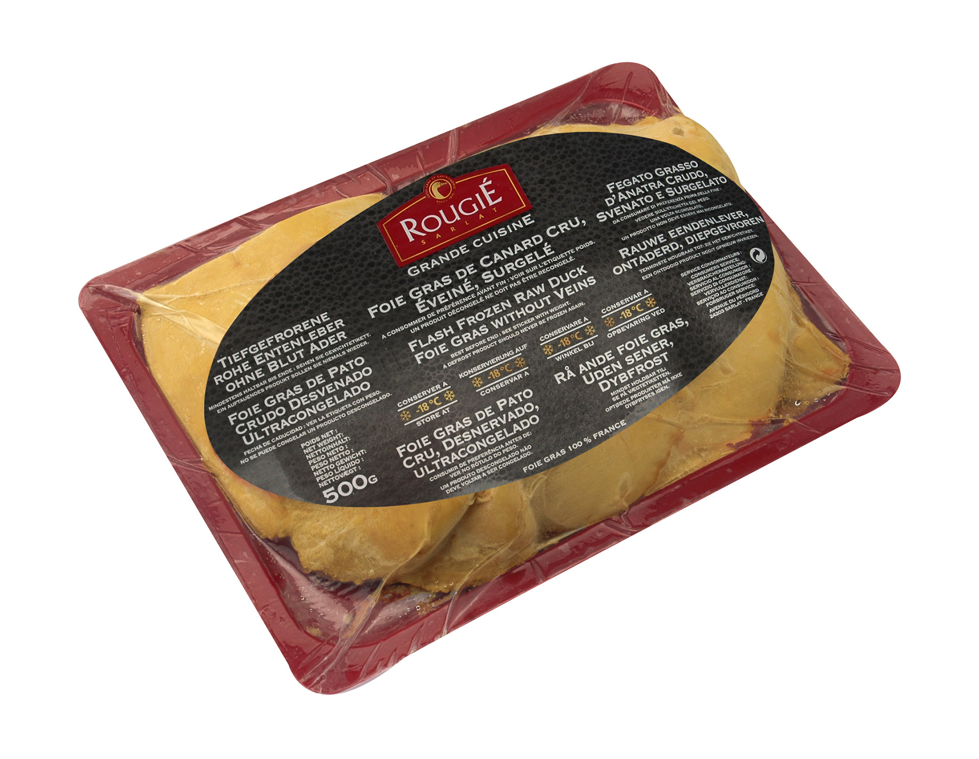 Foie Gras Pato Cru s/ Veias Congelado Rougi� 500 g
