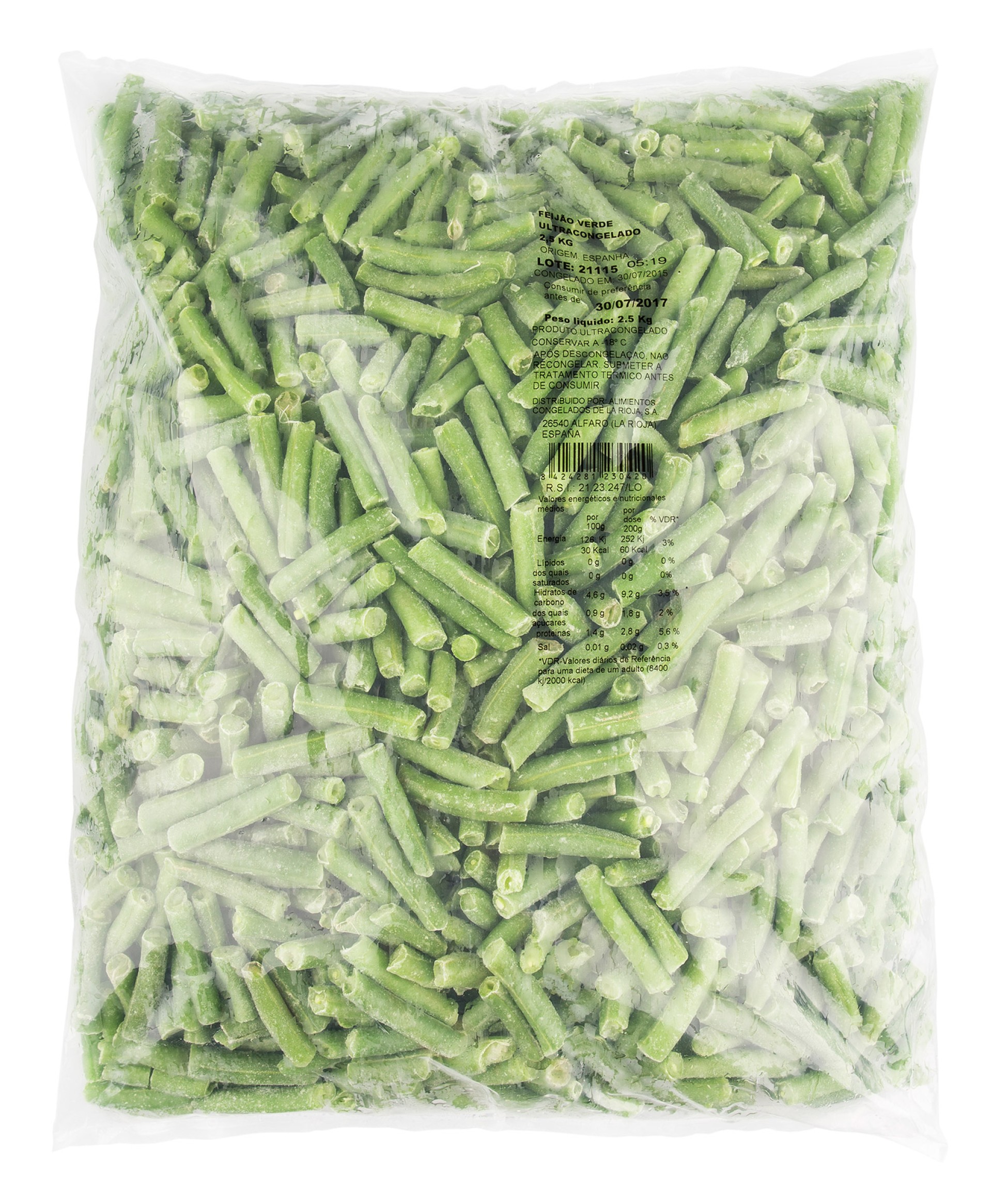 Feij�o Verde Redondo Cortado Saco Neutro Congelado 4x2,5 kg