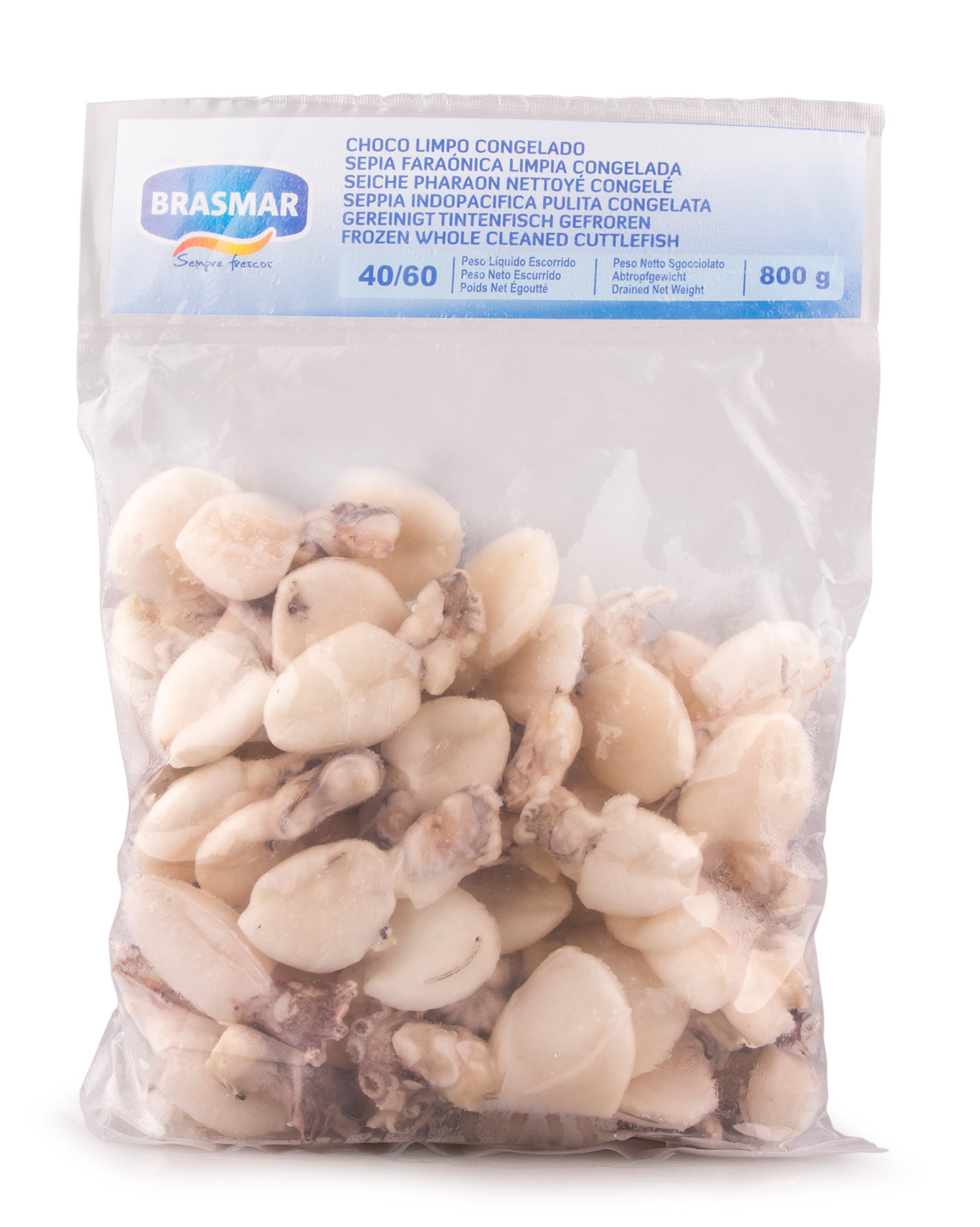 Choco Limpo 40/60 Congelado Índia 10x800 g Choco Limpo 40/60 Congelado Índia 10x800 g