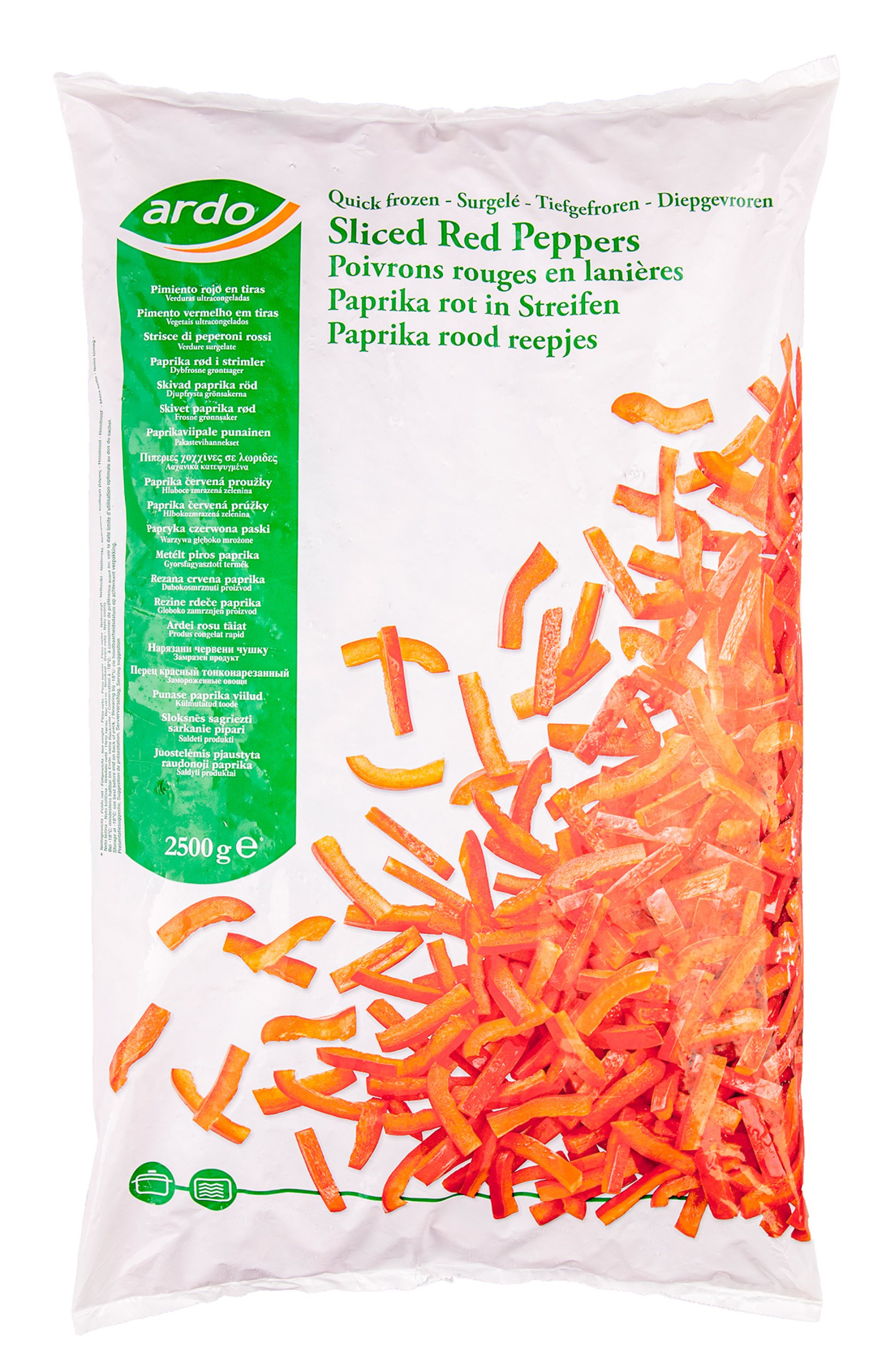 Pimentos Vermelhos Fatias Congelados Ardo 4x2,5 kg