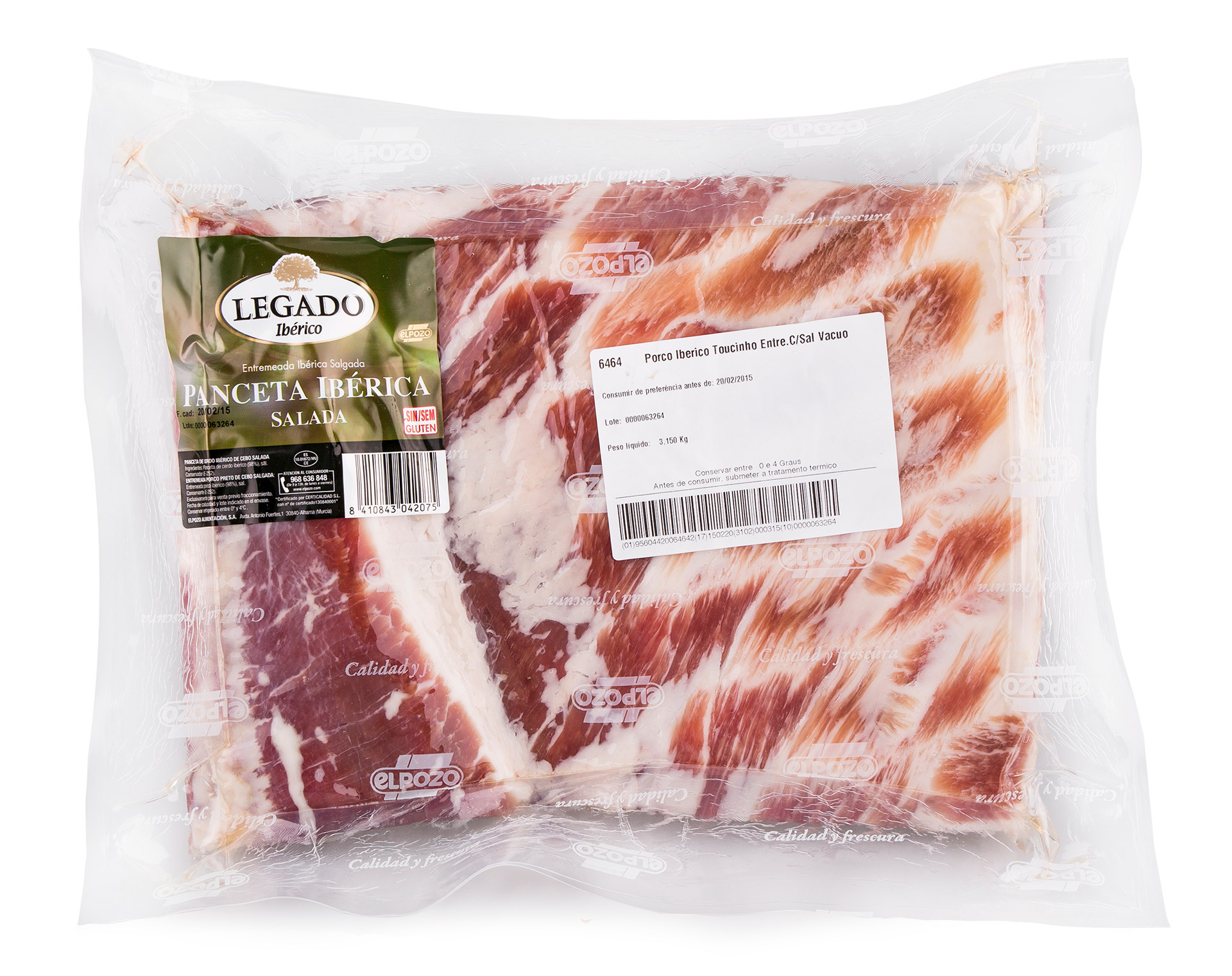 Porco Toucinho Entremeada c/Sal Ib�rico Fresco V�cuo
