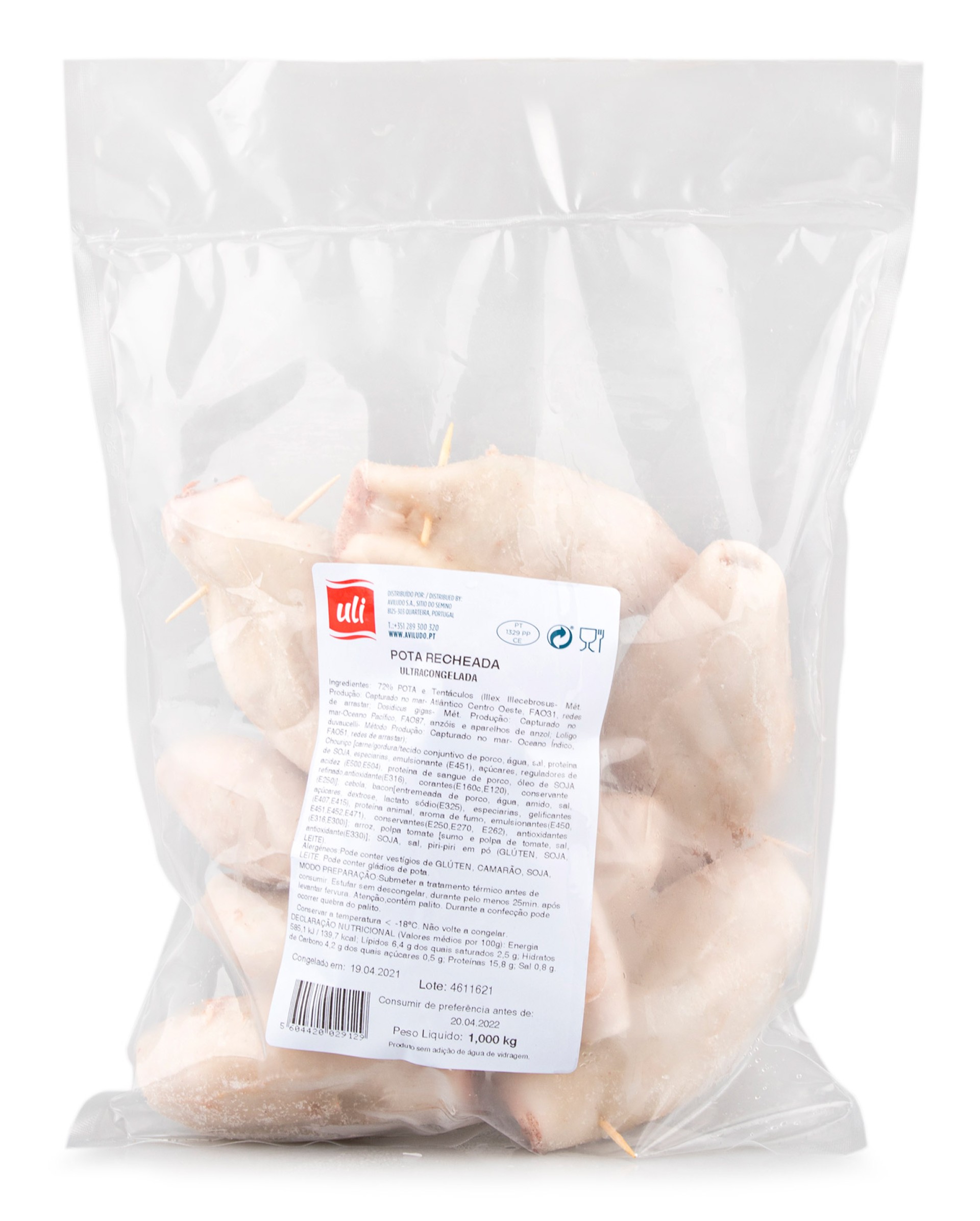 Pota Recheada Congelada Uli 5x1 kg