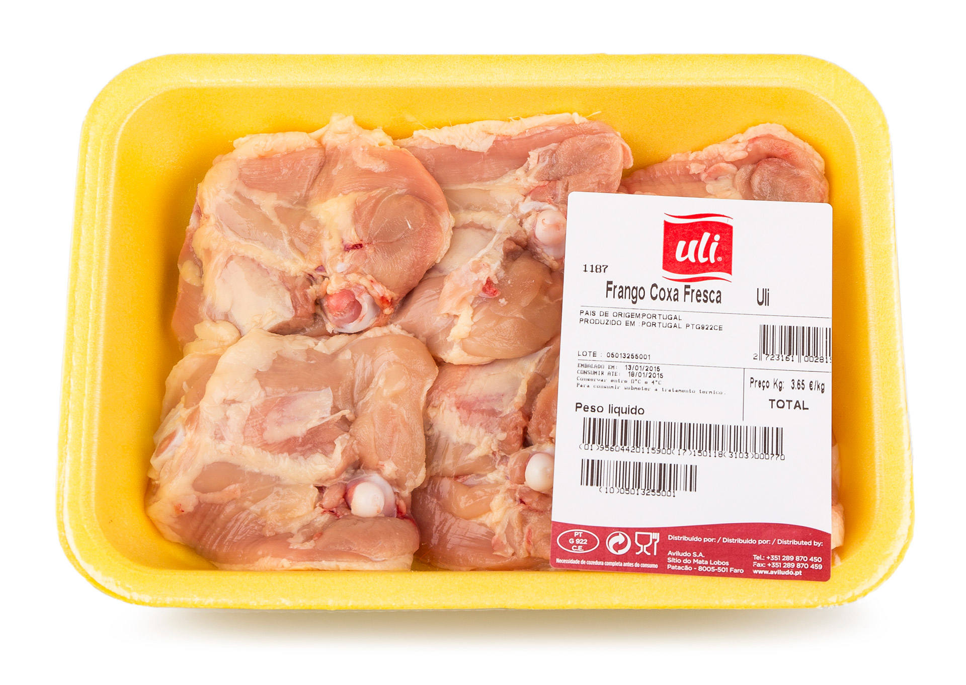 Frango Coxa Fresca Uli Bandeja +/- 2,5 kg Frango Coxa Fresca Uli Bandeja +/- 2,5 kg