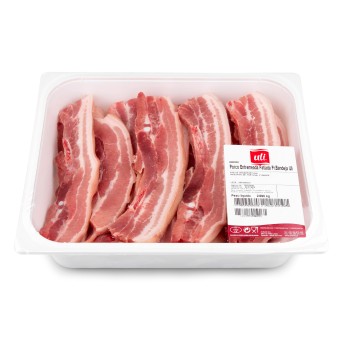 Porco Entremeada Fatiada Fresca Uli Bandeja