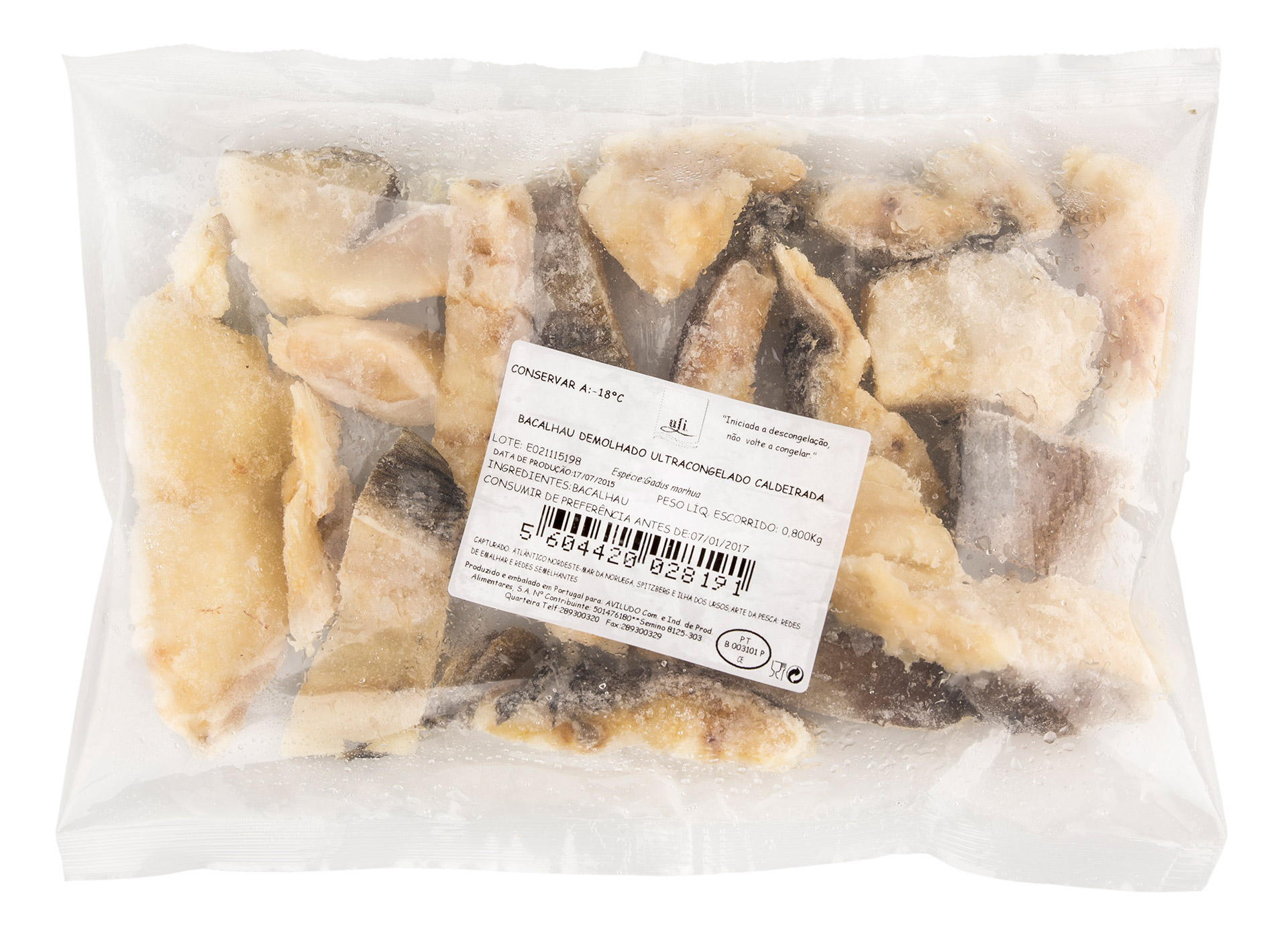 Bacalhau Demolhado Caldeirada Congelado Uli 5x800 g Bacalhau Demolhado Caldeirada Congelado Uli 5x800 g