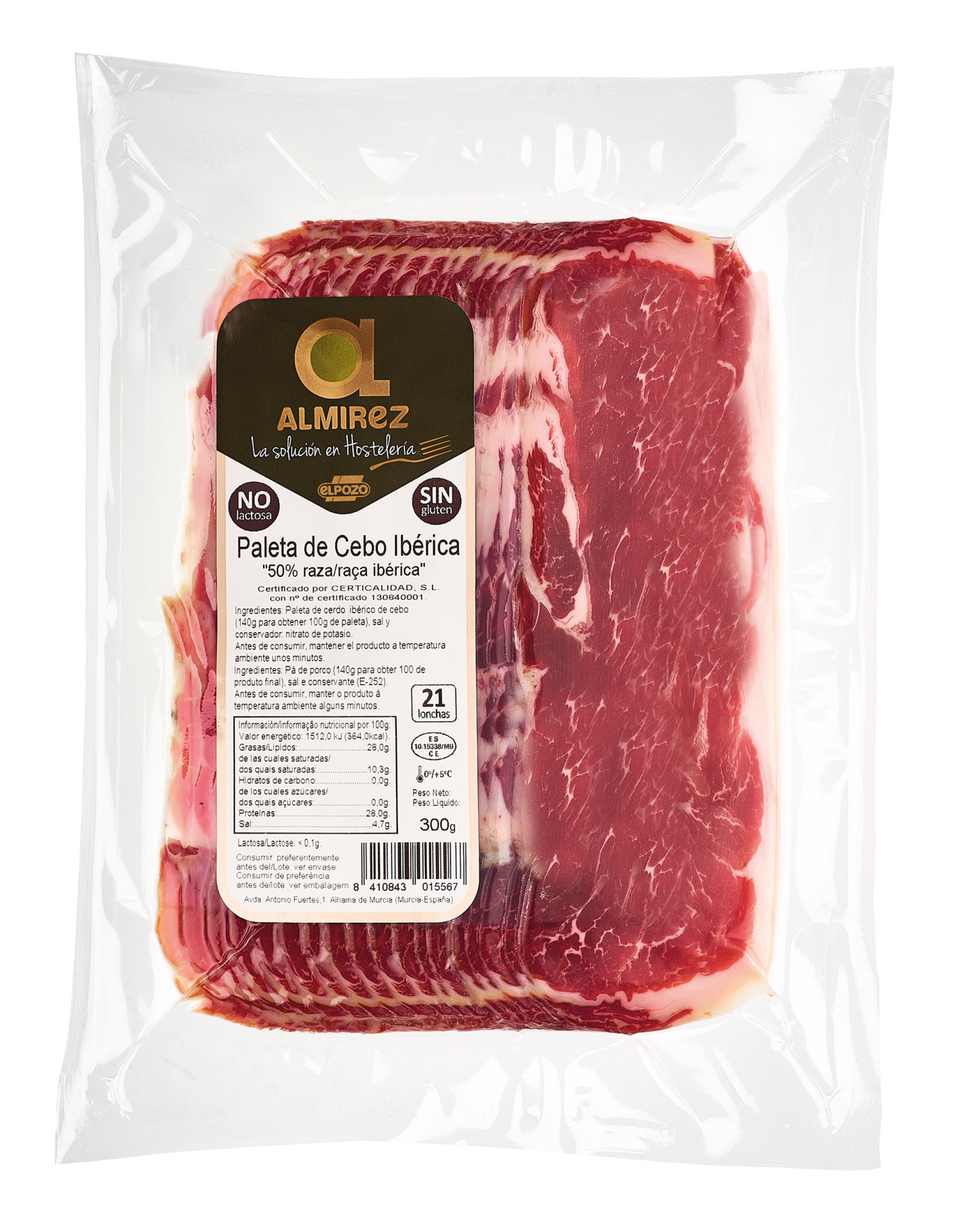 Paleta Ibérica Fatiada ElPozo 6x300 g Paleta Ibérica Fatiada ElPozo 6x300 g