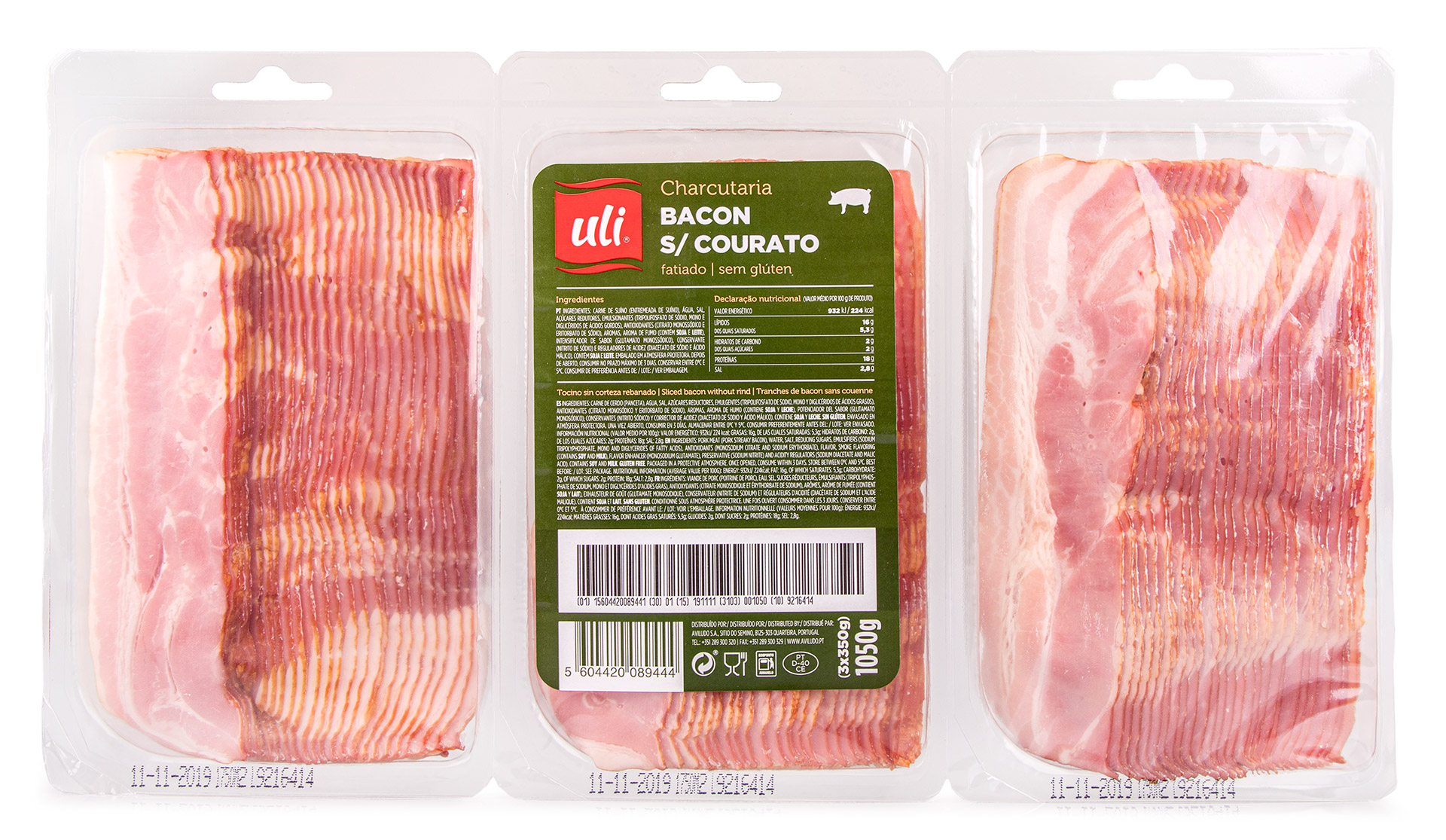 Bacon Fatiado s/ Courato Uli 3x350 g