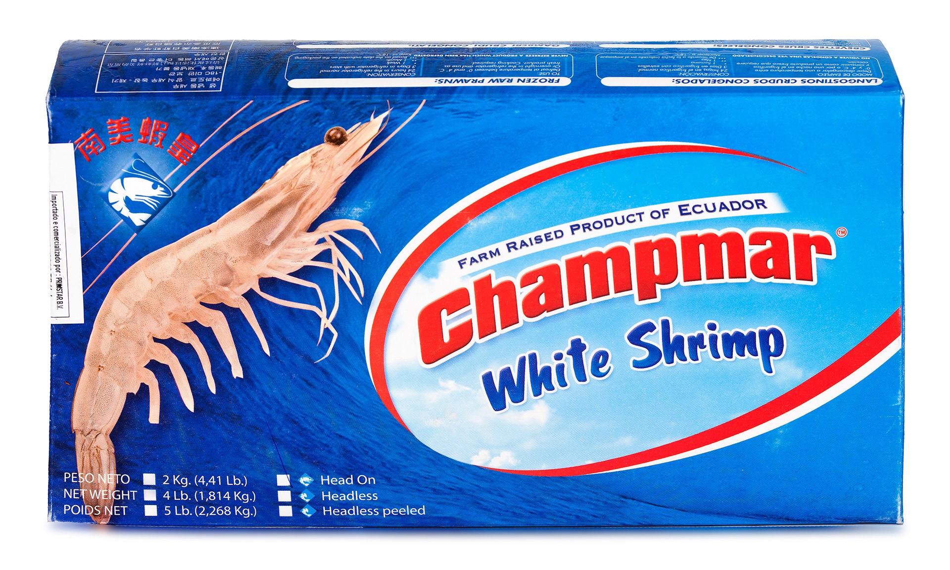 Camar�o Vannamei 40/60 Congelado Equador Cx 2 kg