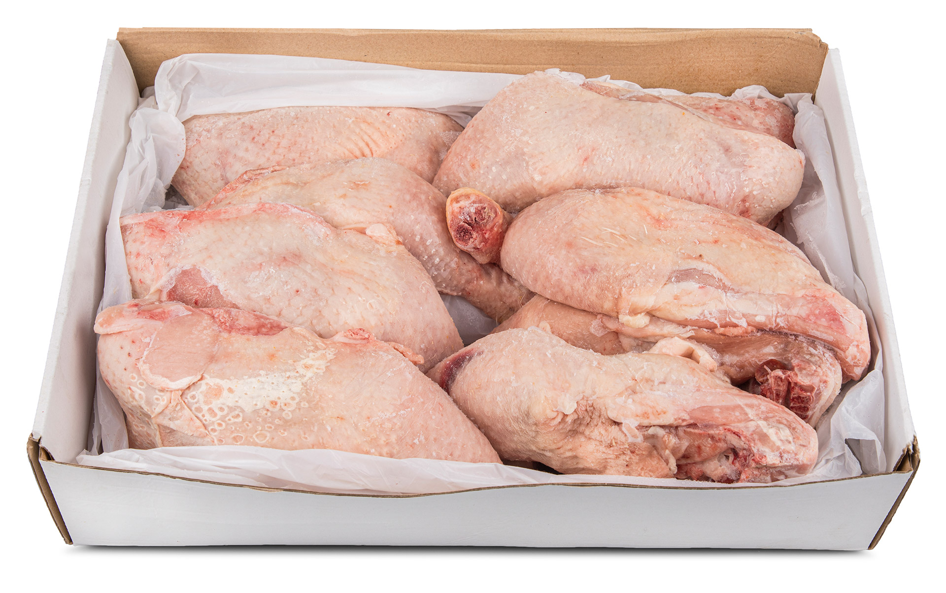 Frango Perna c/ Costas Classe A Congelado Cx 5 kg IQF