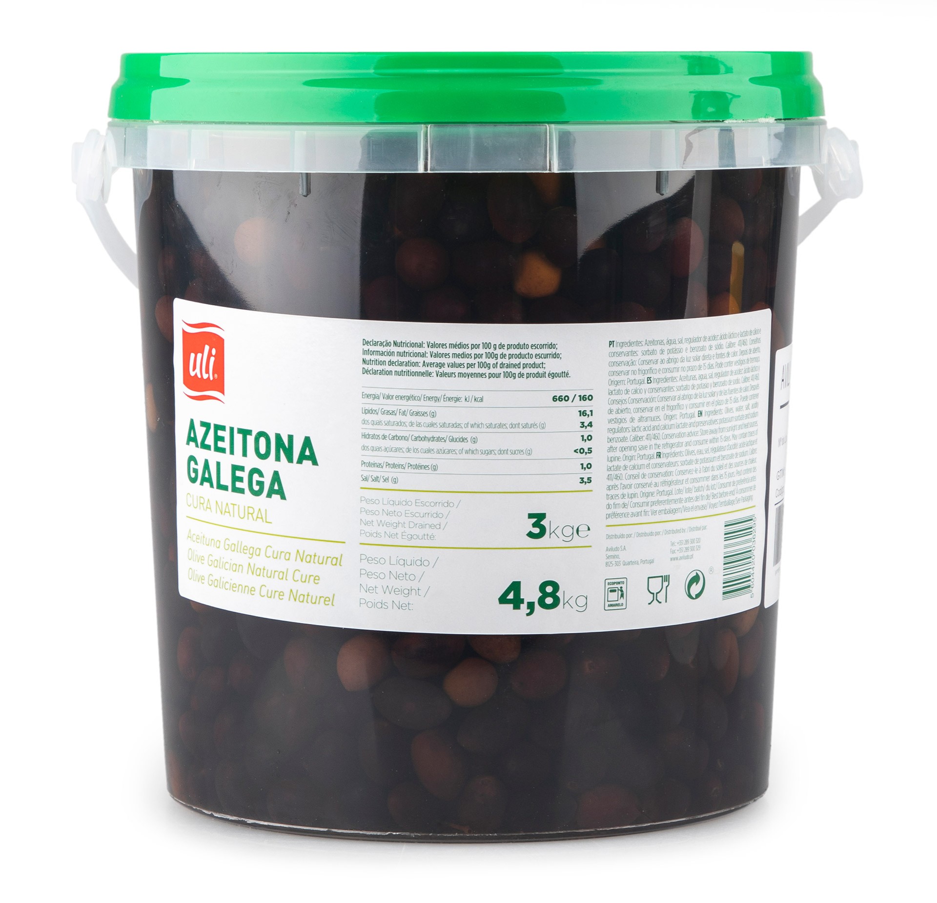 Azeitona Galega Natural Uli Balde 3 kg Azeitona Galega Natural Uli Balde 3 kg