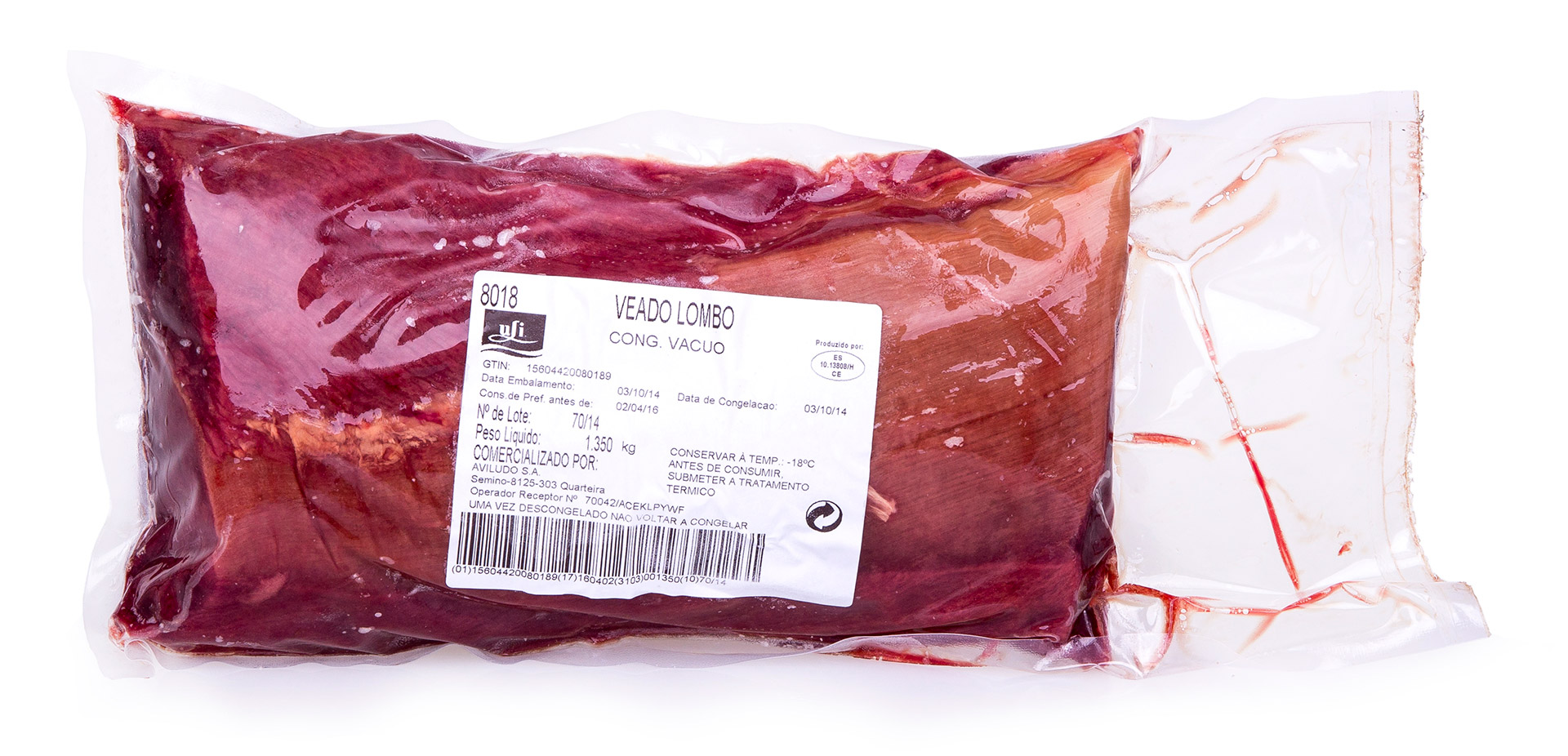 Veado Lombo Congelado Vácuo Veado Lombo Congelado Vácuo