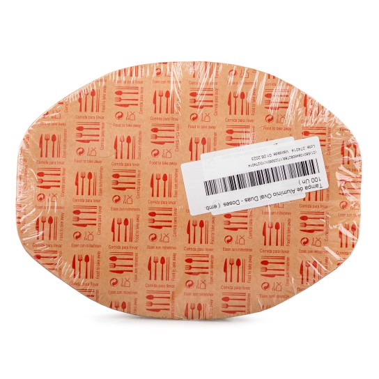 Tampa Forma Alumnio Oval 2 Doses Emb. 100 Un