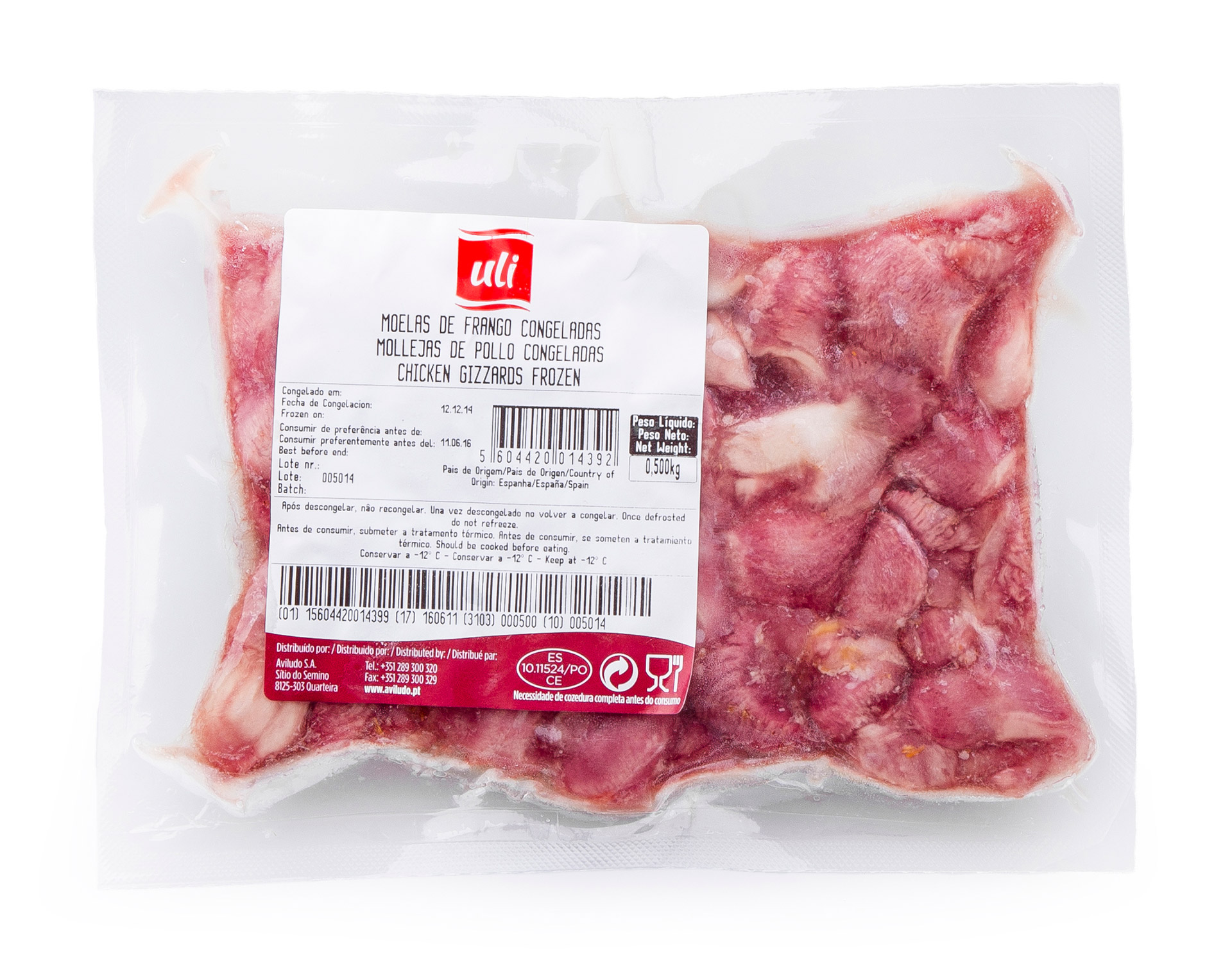 Frango Moelas Congeladas Uli 8x500 g