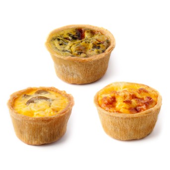 Quiches Pequenas Sortidas +/-90 g Congeladas Cx 40 Un