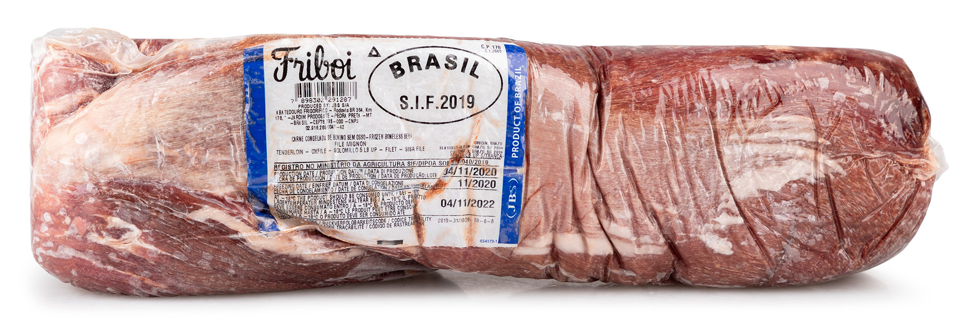 Novilho Lombo s/ Cord�o 5/+ lbs Congelado Brasil Friboi