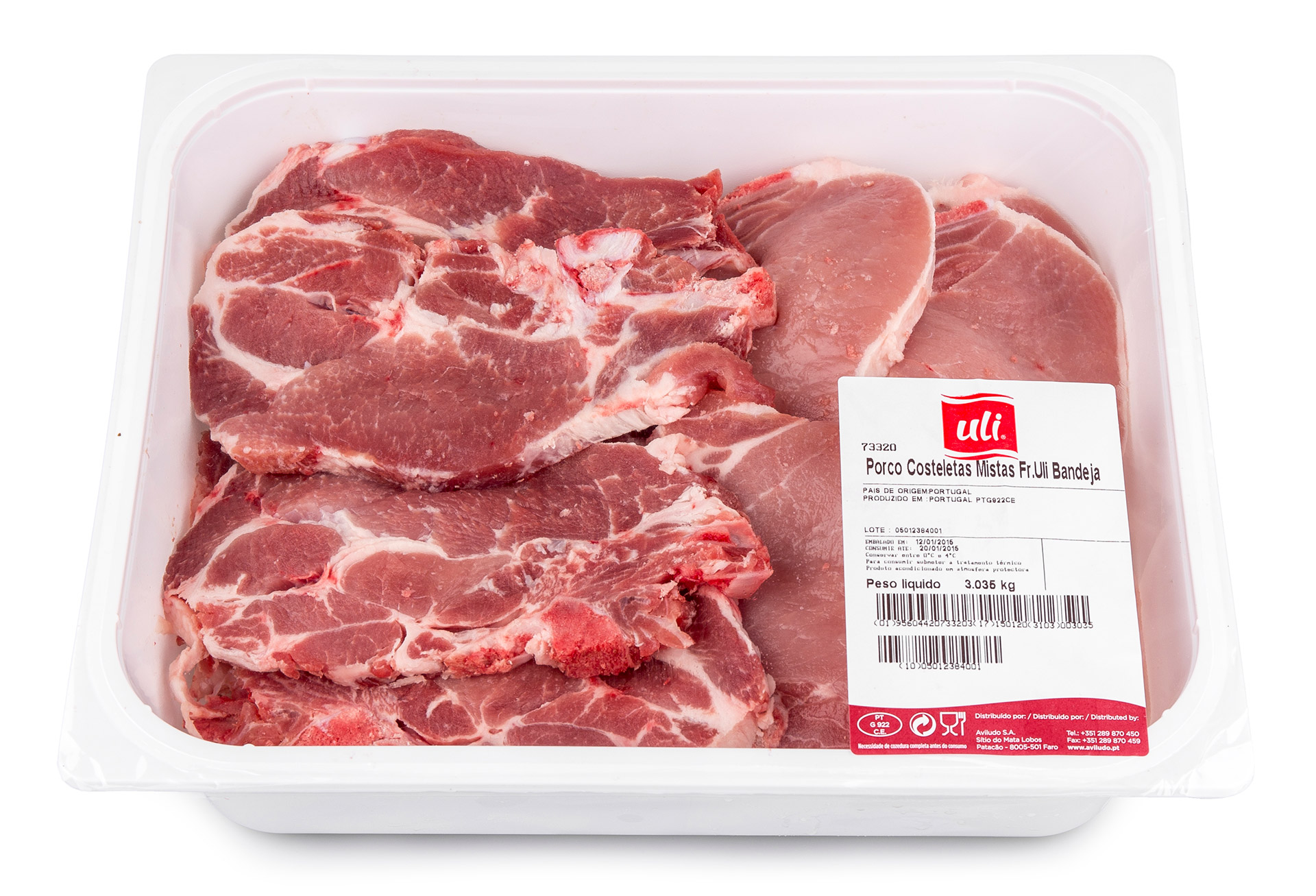 Porco Costeletas Mistas Frescas Uli Bandeja