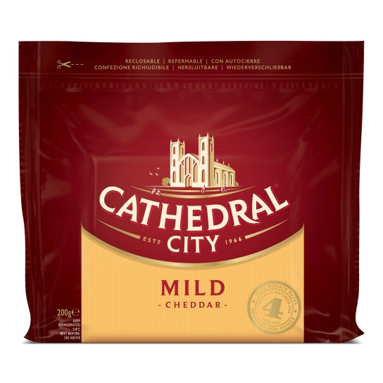 Queijo Cheddar White Mild Cath City 12x200 g