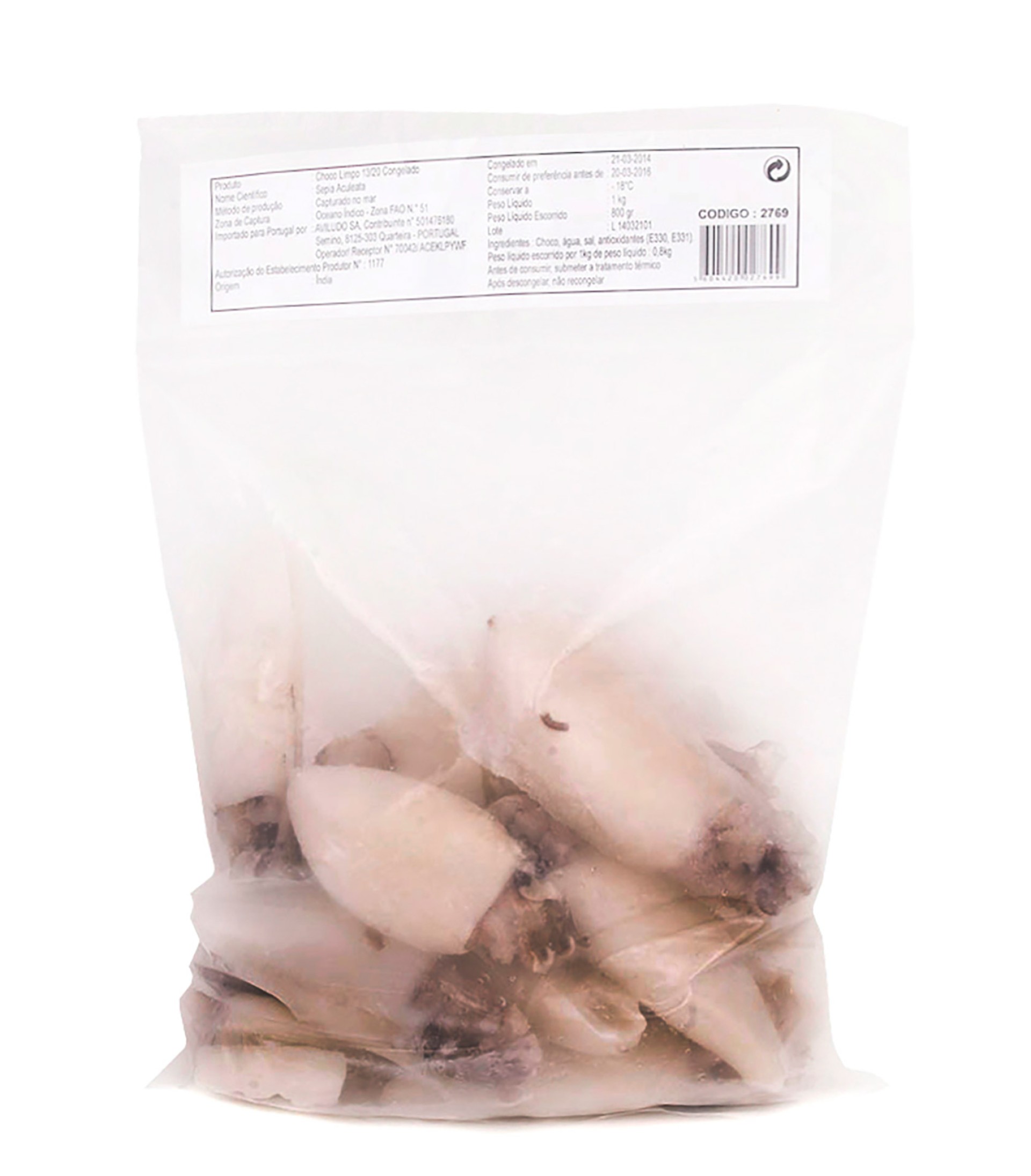 Choco Limpo 13/20 Congelado Índia 6x800 g Choco Limpo 13/20 Congelado Índia 6x800 g