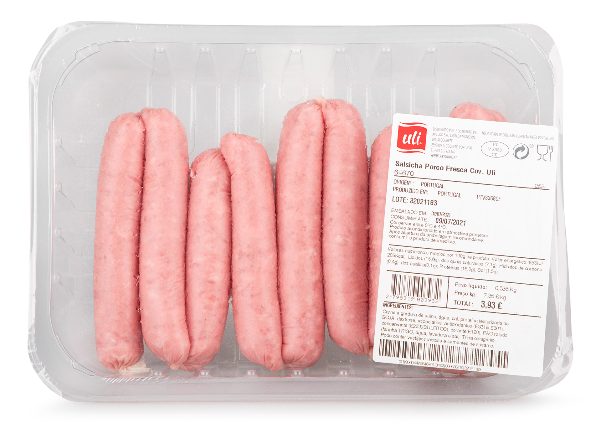 Salsichas Porco Frescas Uli Cuvete