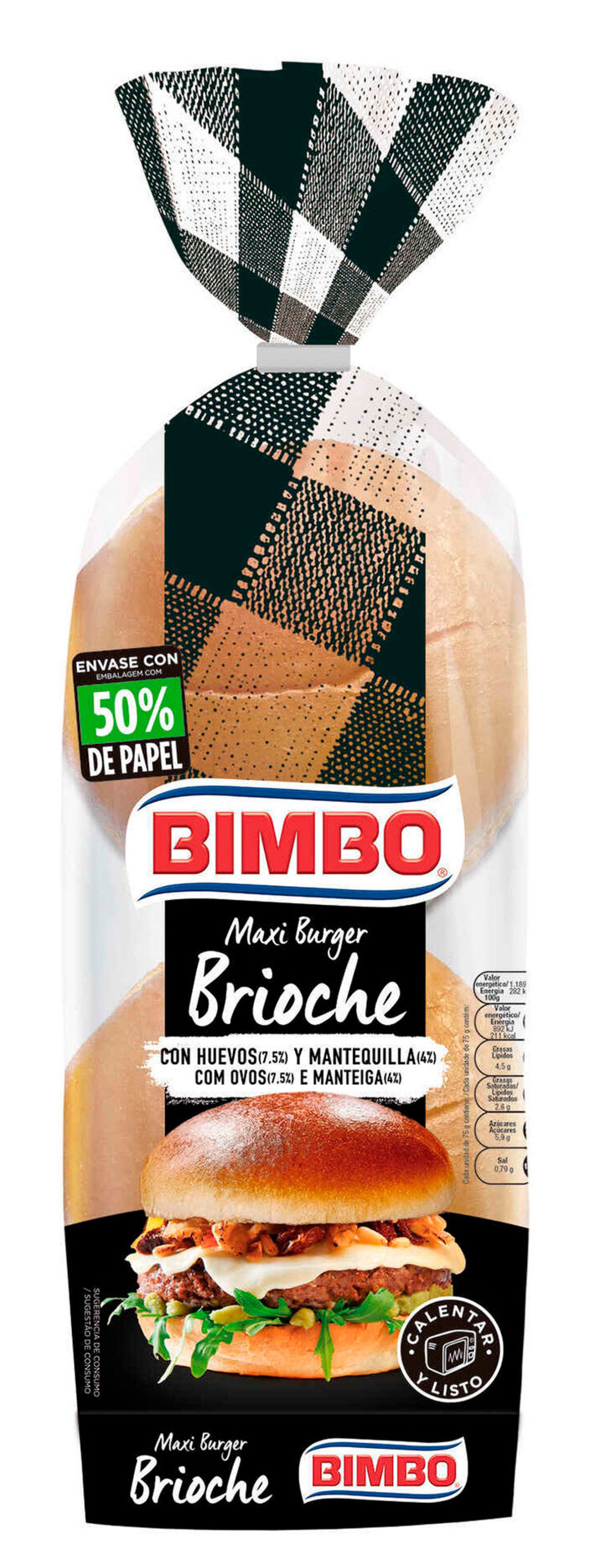 P�o Hamb�rguer Brioche Congelado Bimbo 64x12,7 cm
