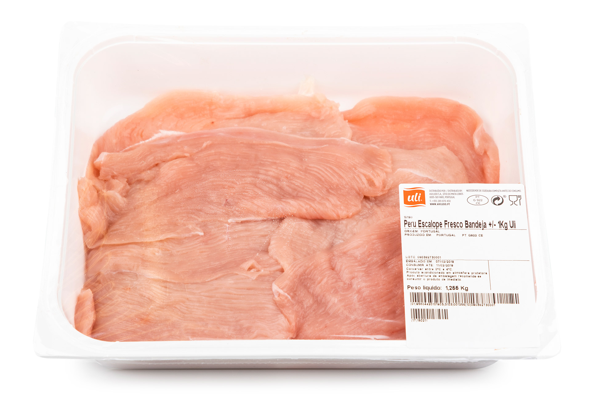 Peru Escalope Fresco Uli Bandeja +/- 1 kg Peru Escalope Fresco Uli Bandeja +/- 1 kg