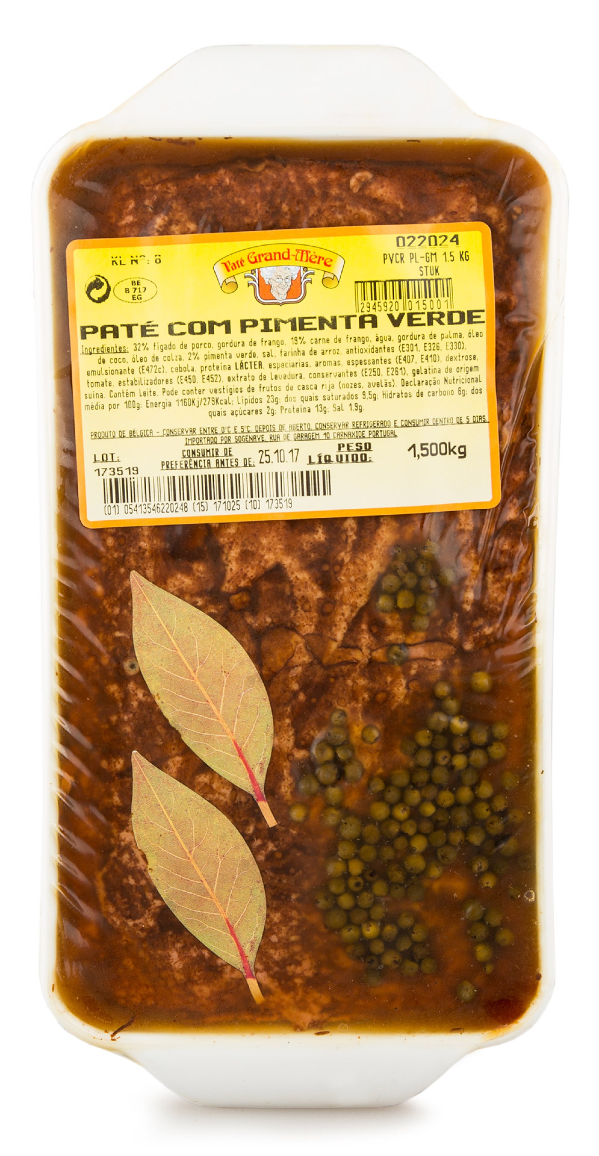 Pat� Pimenta Verde Terrina 1,5 kg