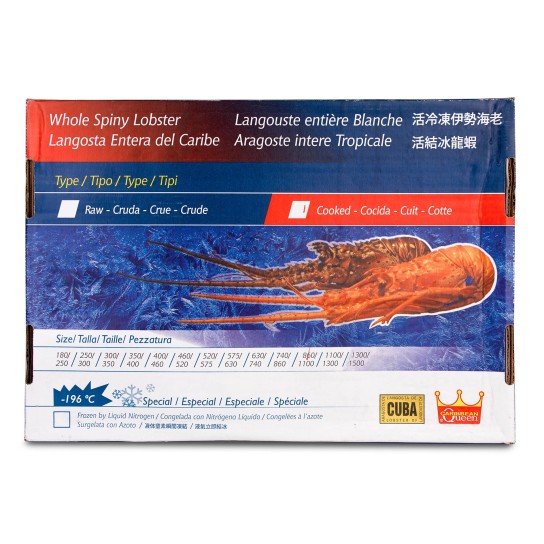 Lagosta Cozida 860/1100 g Congelada Cuba Cx 10 kg