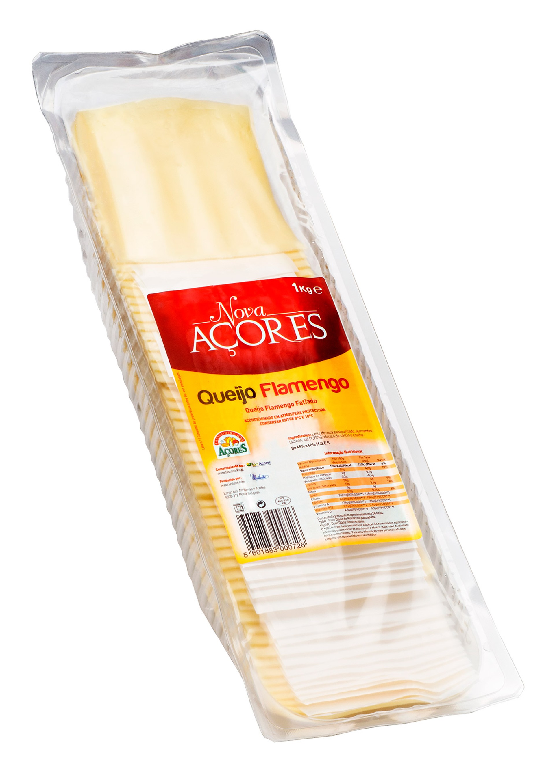 Queijo Flamengo Fatiado Nova Açores 1 kg Queijo Flamengo Fatiado Nova Açores 1 kg