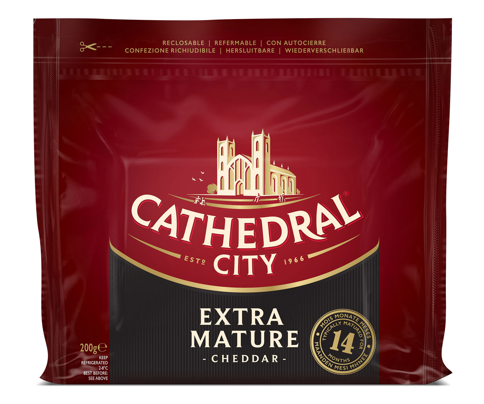 Queijo Cheddar White Extra Mature Catch City 12x200 g