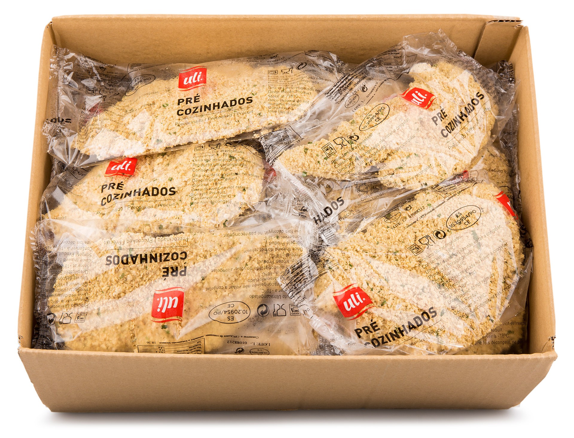 Frango Bife Panado Higienizado Congelado Uli Cx 4 kg Frango Bife Panado Higienizado Congelado Uli Cx 4 kg