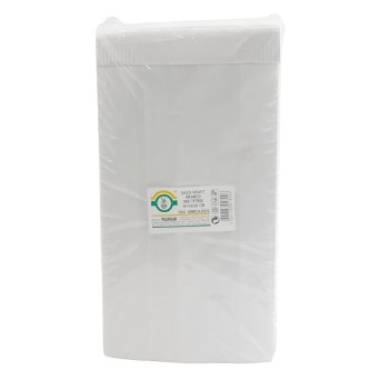 Saco Papel Kraft Branco 14+5x28 cm Emb. 100 Un