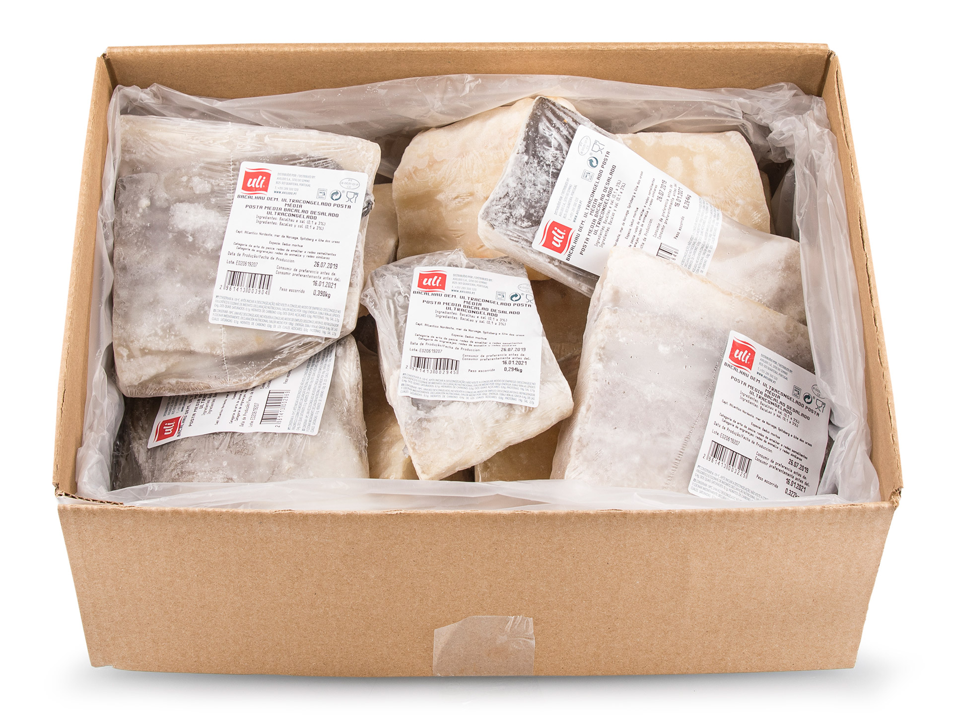Bacalhau Demolhado Posta Média Higienizada Congelada Uli Cx 5 kg Bacalhau Demolhado Posta Média Higienizada Congelada Uli Cx 5 kg