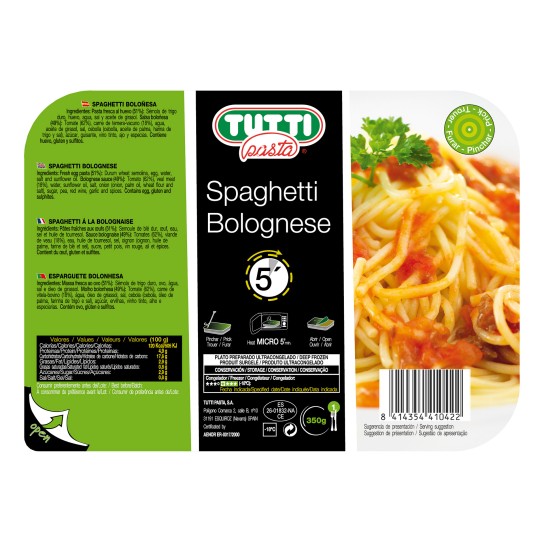 Esparguete Bolonhesa Congelado Tutti 12x350 g