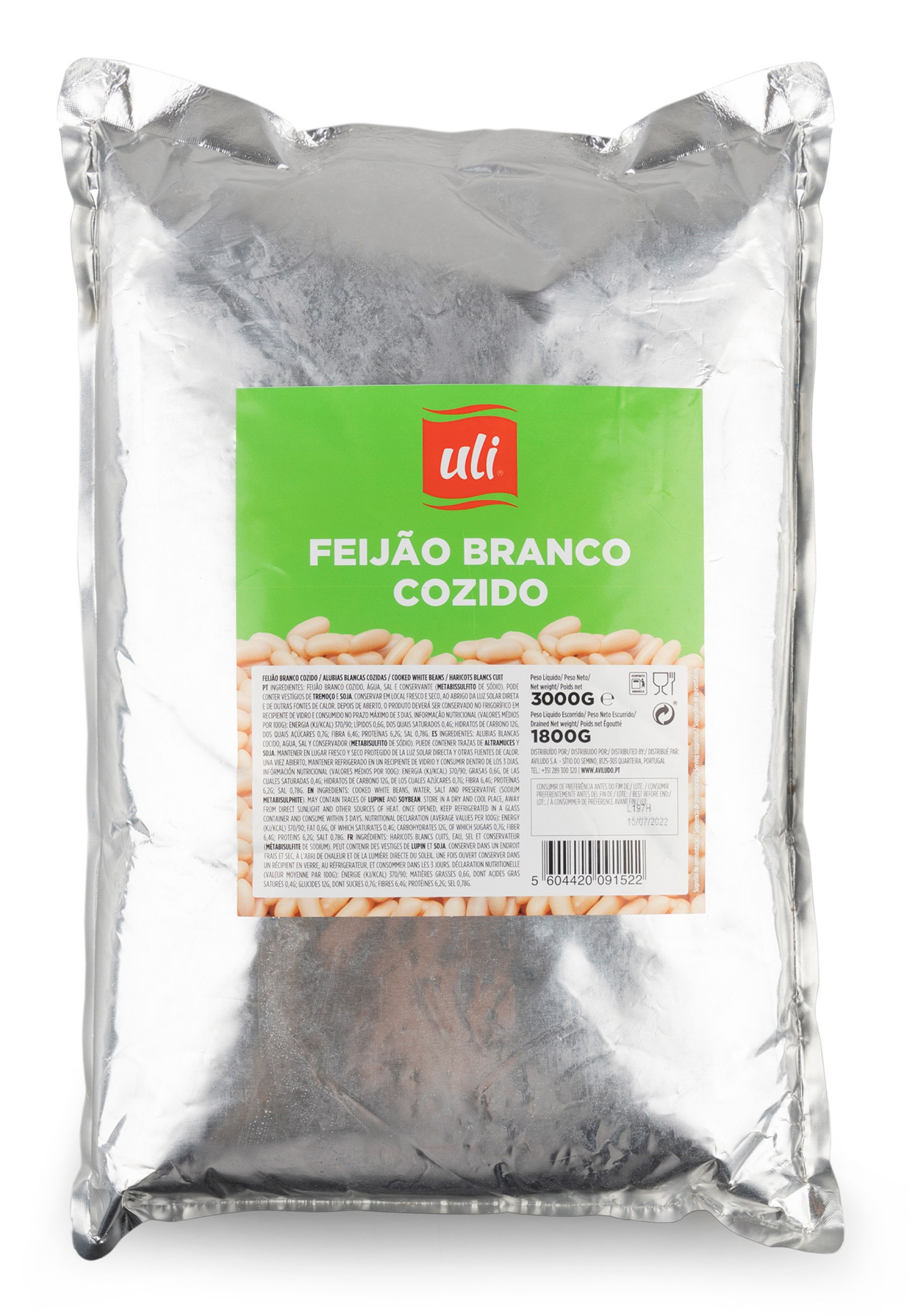 Feij�o Branco Cozido Uli 5x3 kg