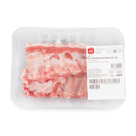 Porco Tiras Entrecosto Frescas Uli Cuvete