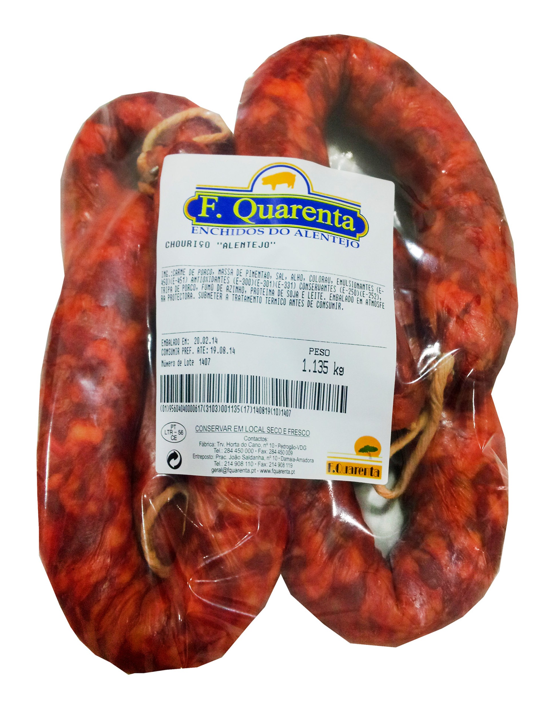 Chouri�o Carne Tradicional Alentejano F.Quarenta