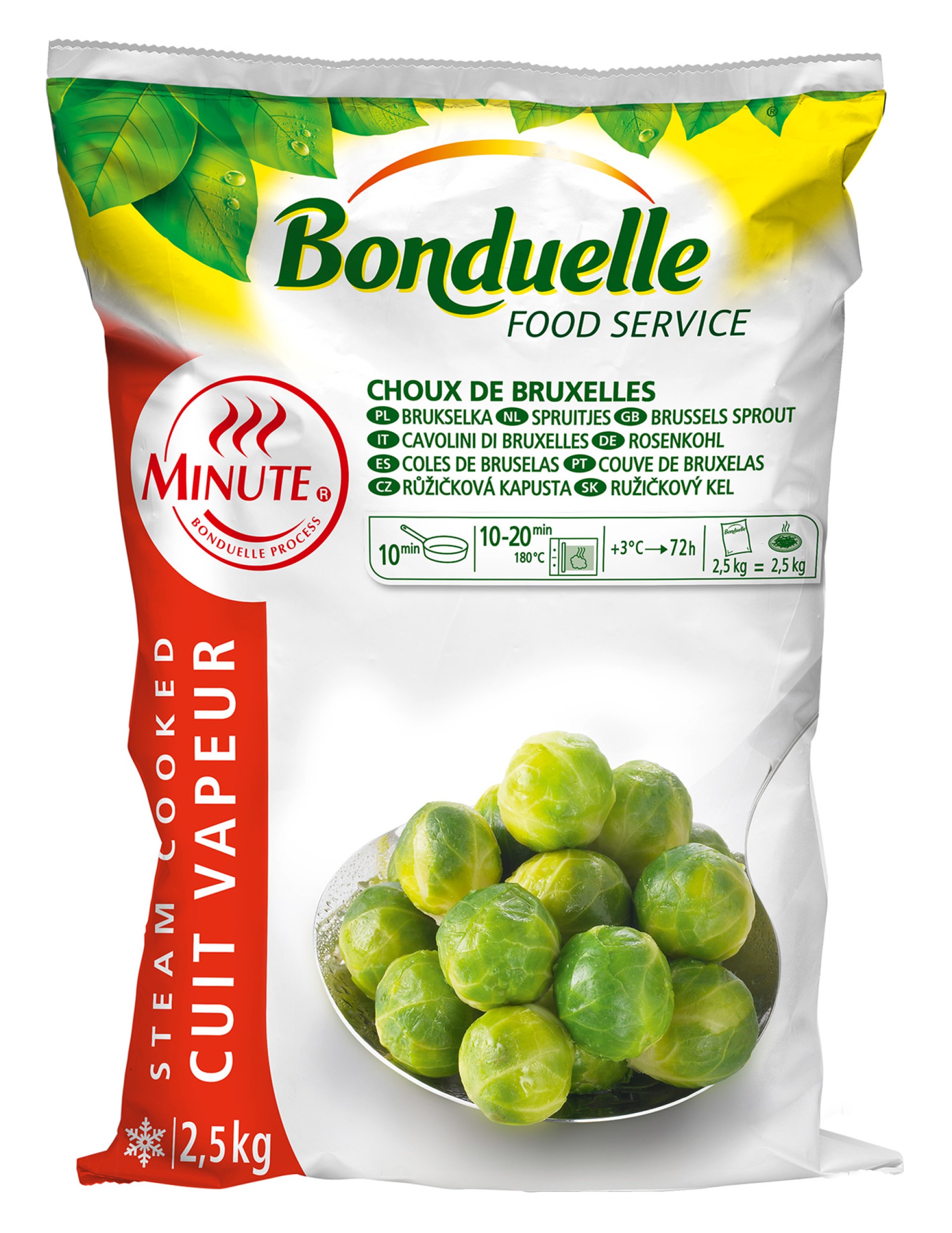 Couve Bruxelas Minute Congelada Bonduelle 4x2,5 kg
