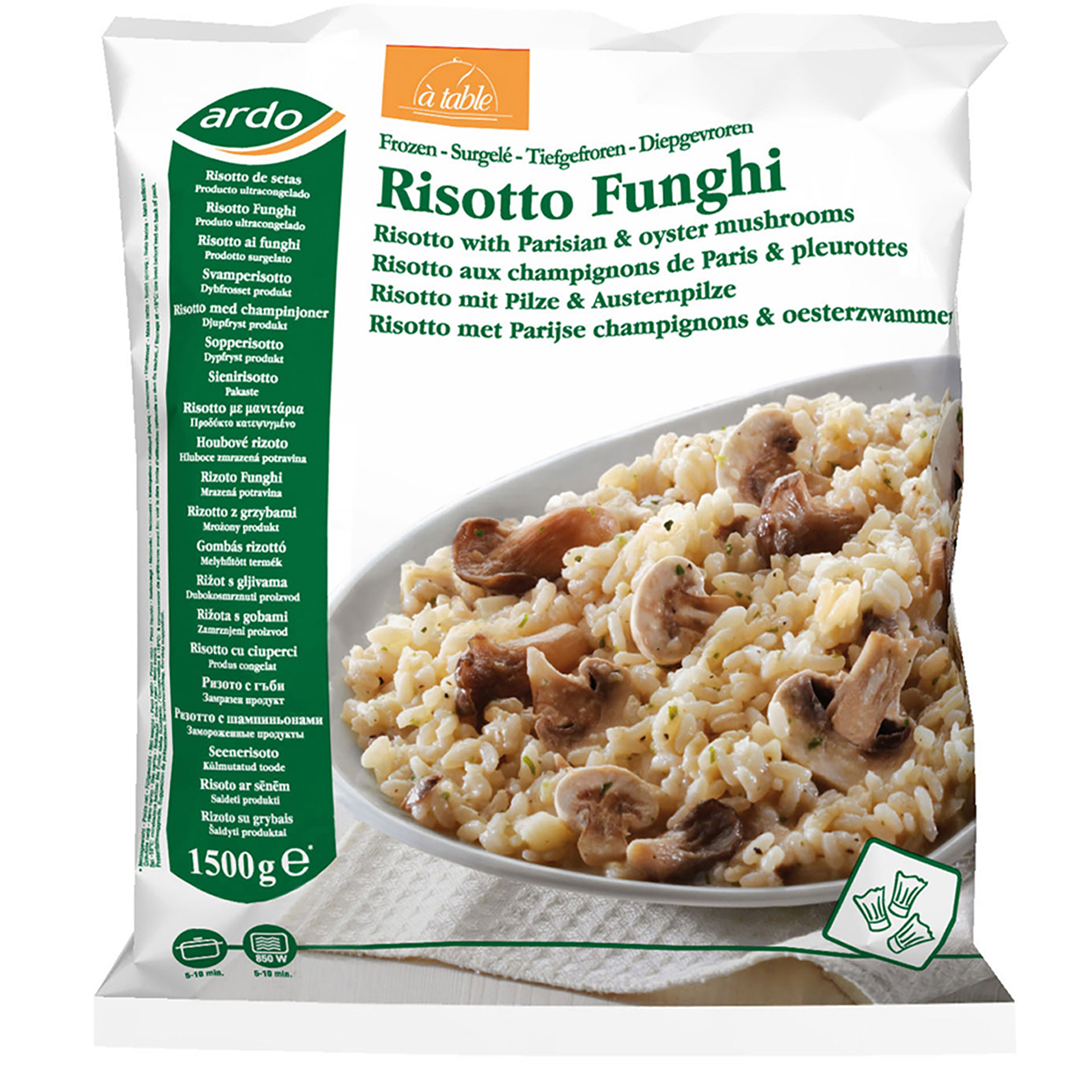 Risotto Cogumelos Congelado Ardo 6x1,5 kg