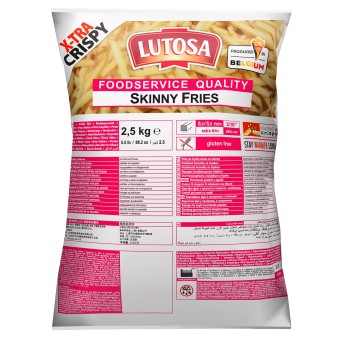 Batata Palito c/ Pele 5/5 Congelada Lutosa 4x2,5 kg