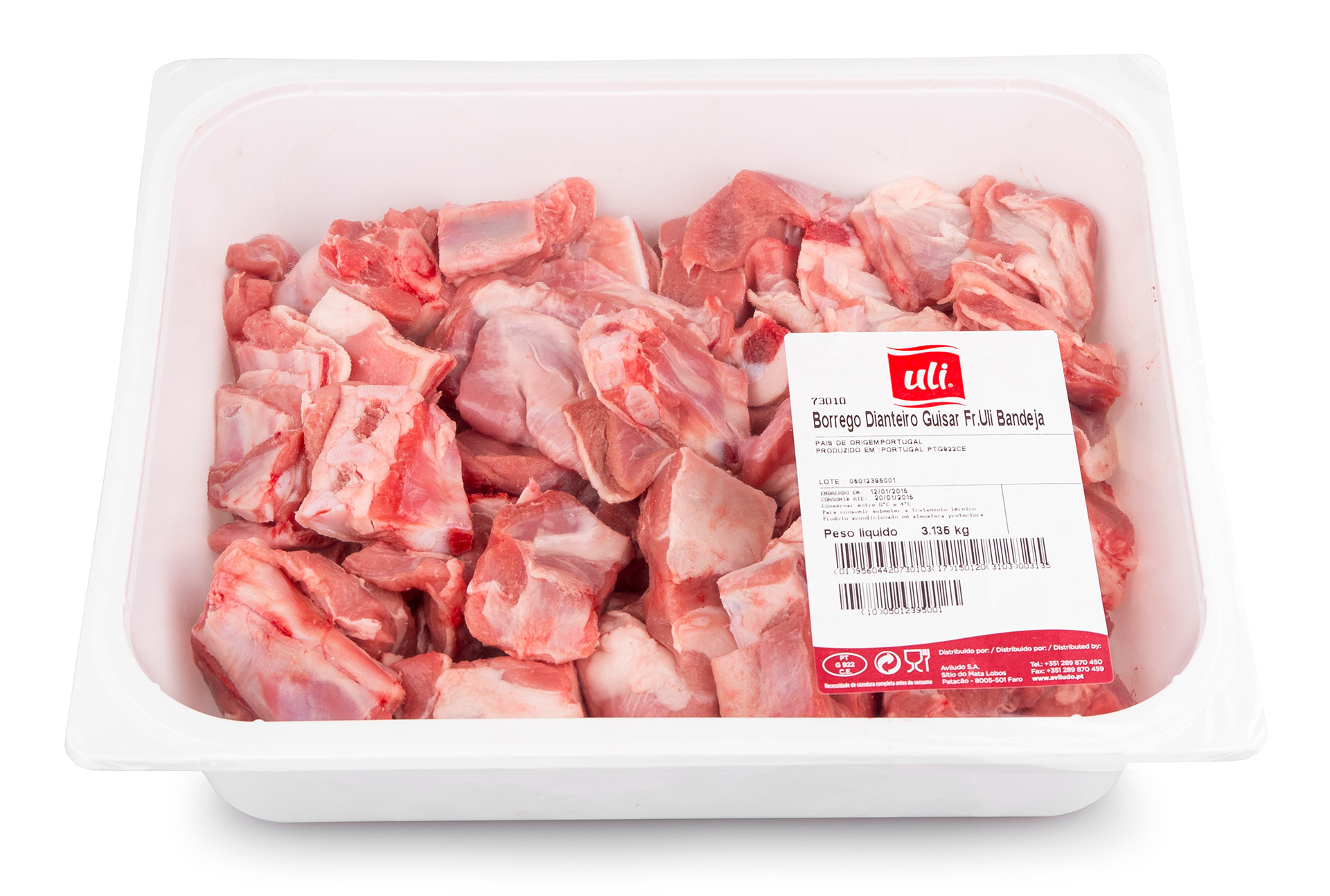 Borrego Dianteiro Guisar Fresco Uli Bandeja