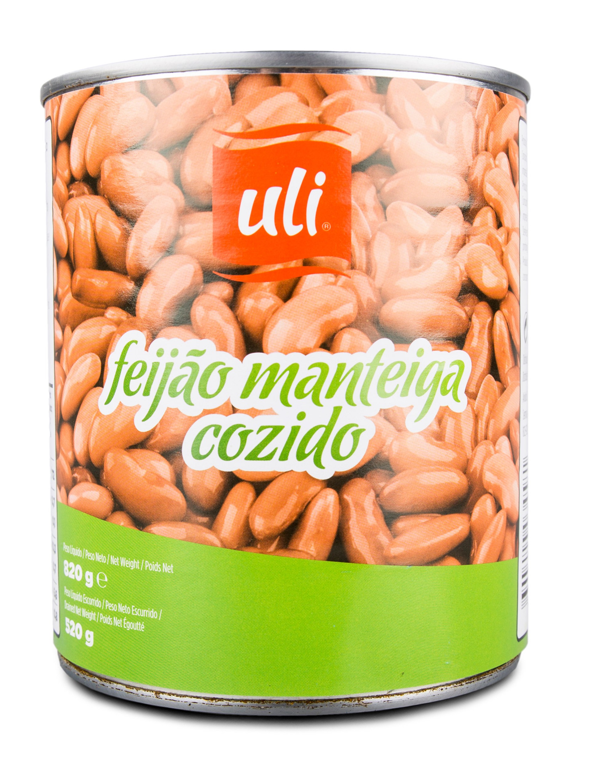 Feijão Manteiga Cozido Uli 12x820 g Feijão Manteiga Cozido Uli 12x820 g