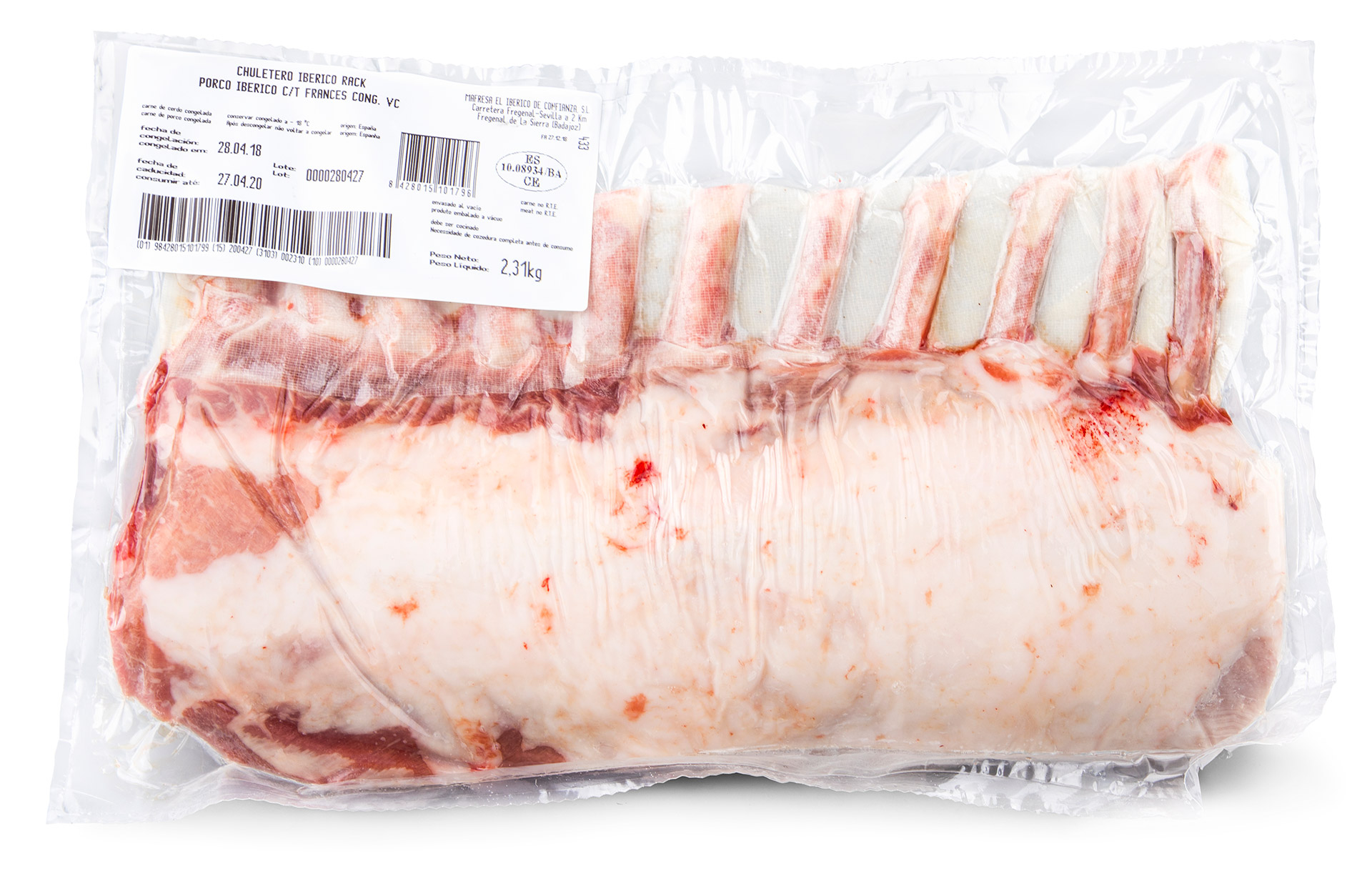 Porco Corte Francês Ibérico Congelado Vácuo Porco Corte Francês Ibérico Congelado Vácuo