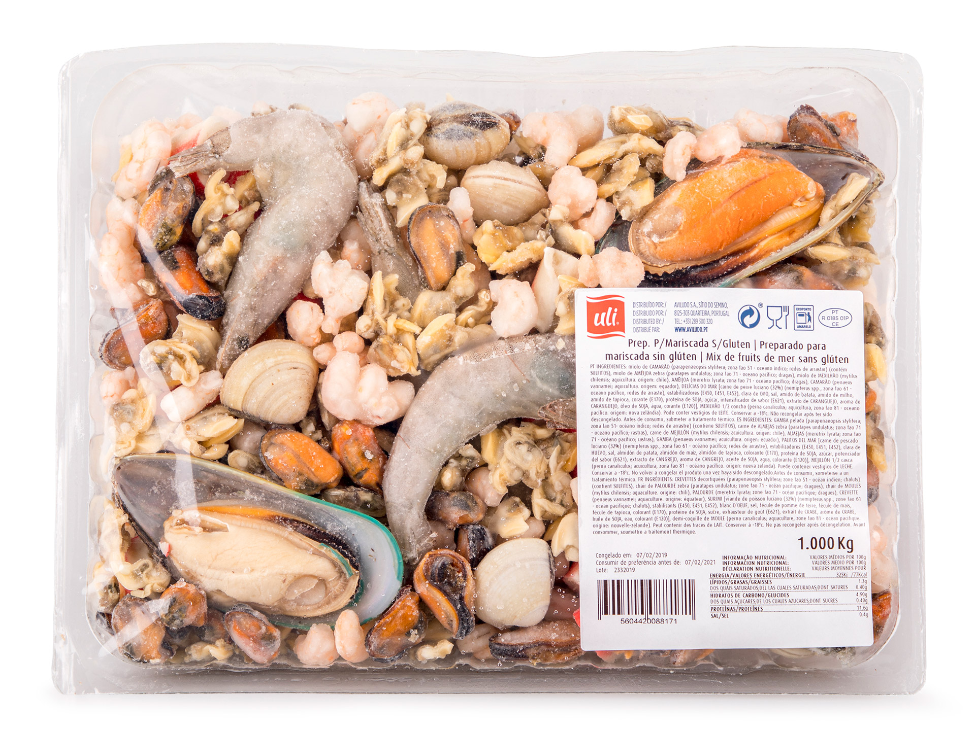 Preparado Mariscada s/ Gl�ten Congelado Uli 9x400 g