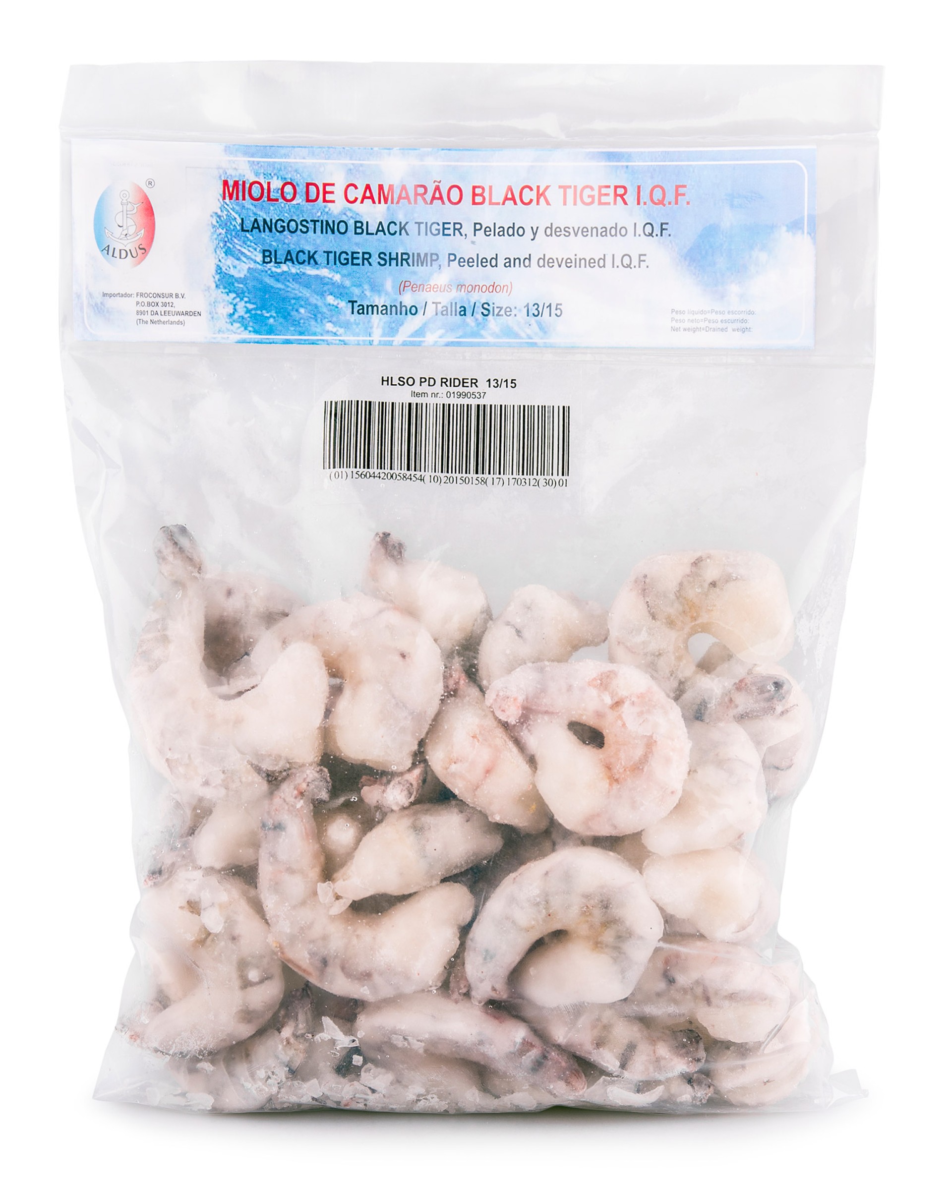 Miolo Camarão Black Tiger 13/15 Congelado Saco 800 g Miolo Camarão Black Tiger 13/15 Congelado Saco 800 g